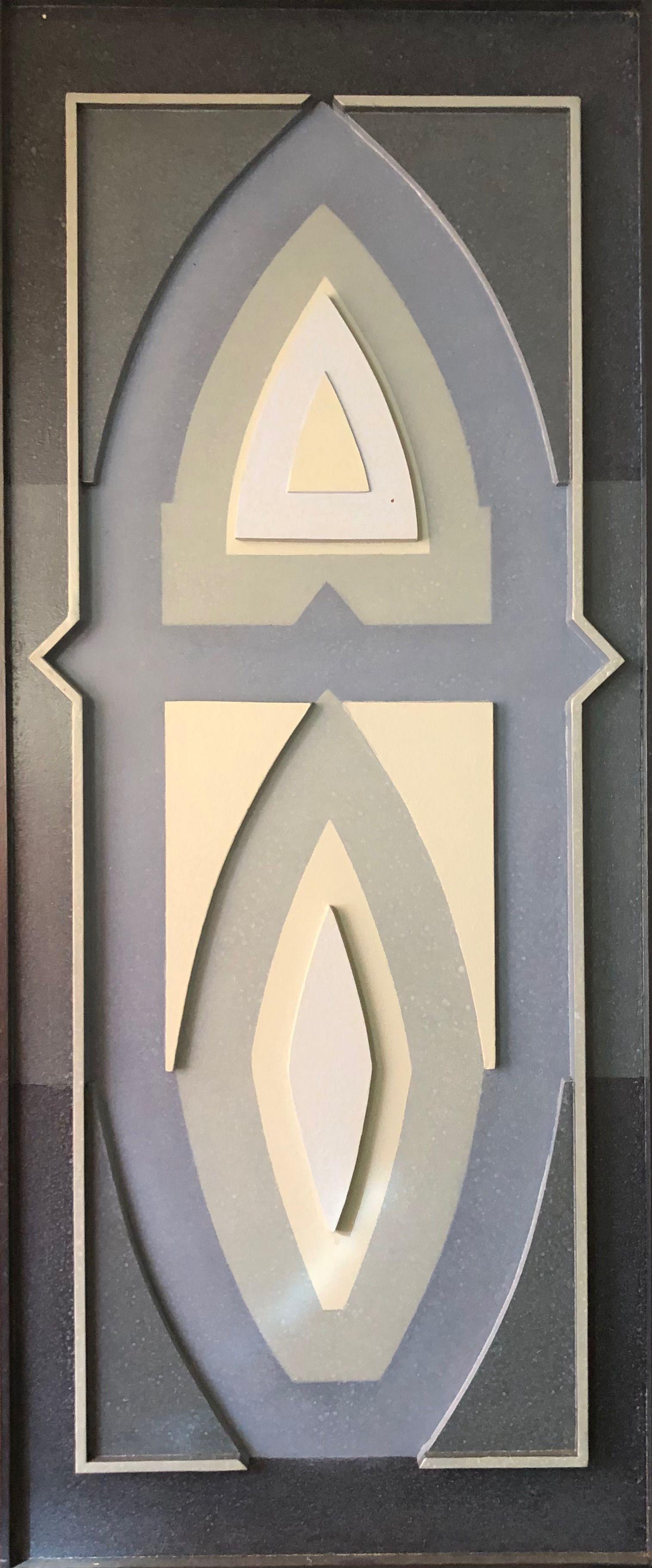 Sans titre, structure bois - acryl et alu sur panneau de Robert Thisens, 42 x 102 cm — vue 2