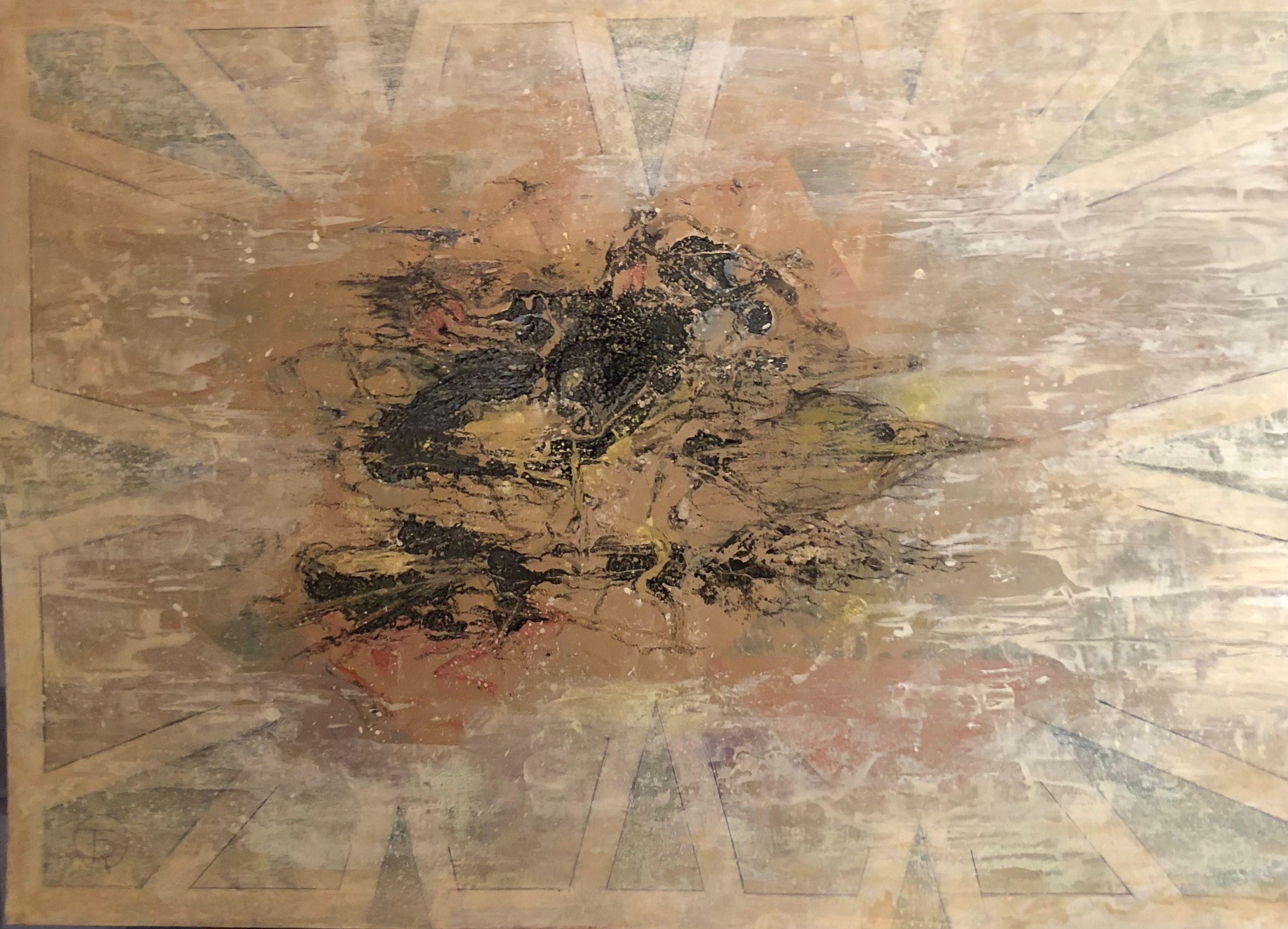 Sans titre, technique mixte sur carton de Robert Thisens, 50 x 70 cm — vue 2