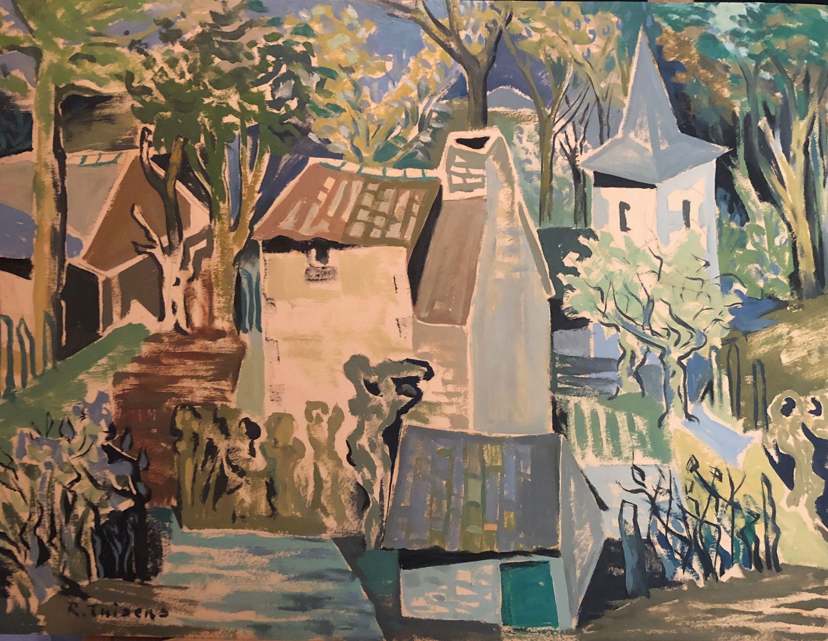 Sans titre, gouache sur carton de Robert Thisens, 50 x 70 cm — vue 2