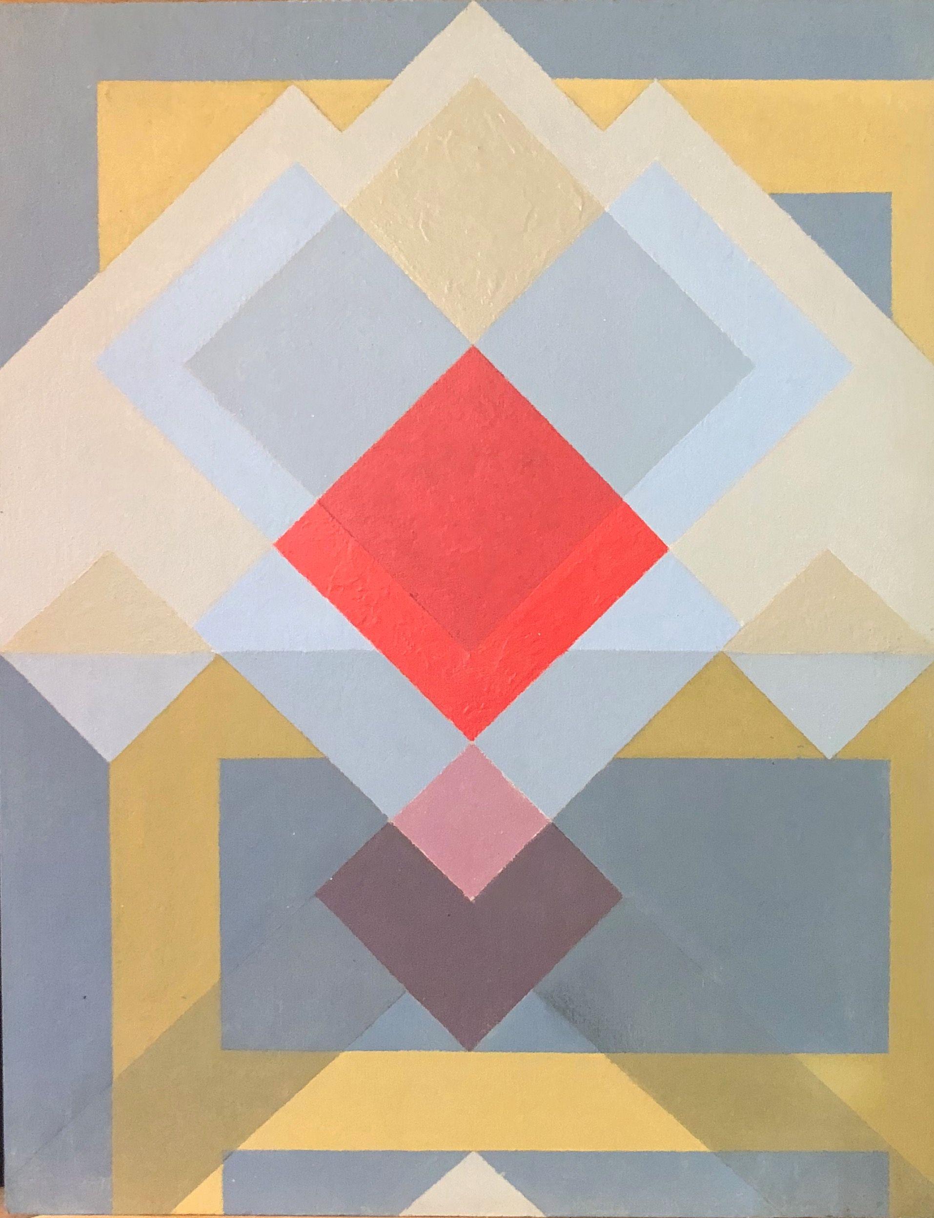 Geometrie, acrylique sur bois de Robert Thisens, 35 x 45 cm — vue 2