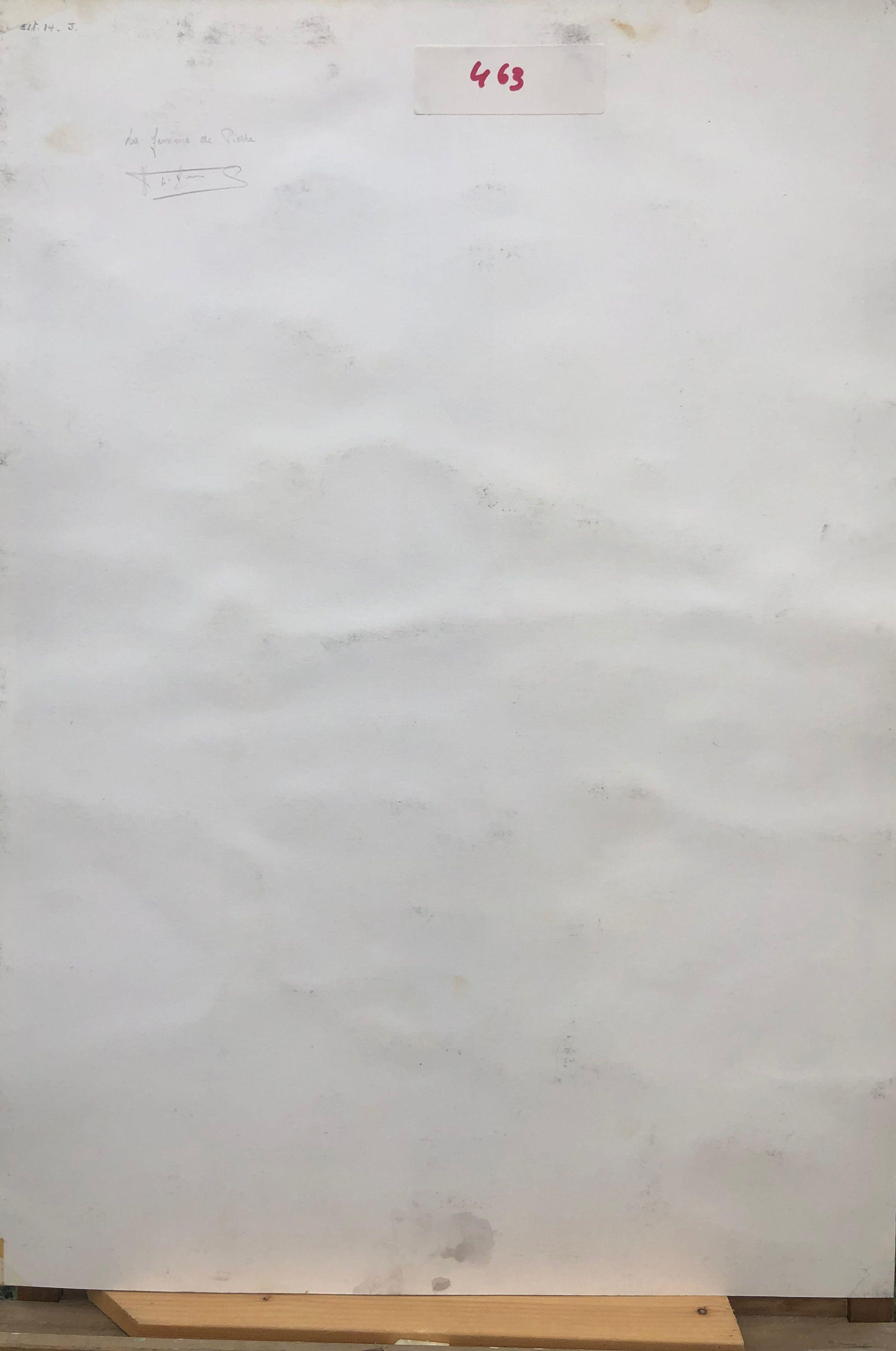 La femme de pierre, fusain sur carton de Robert Thisens, 502 x 70 cm — vue 2
