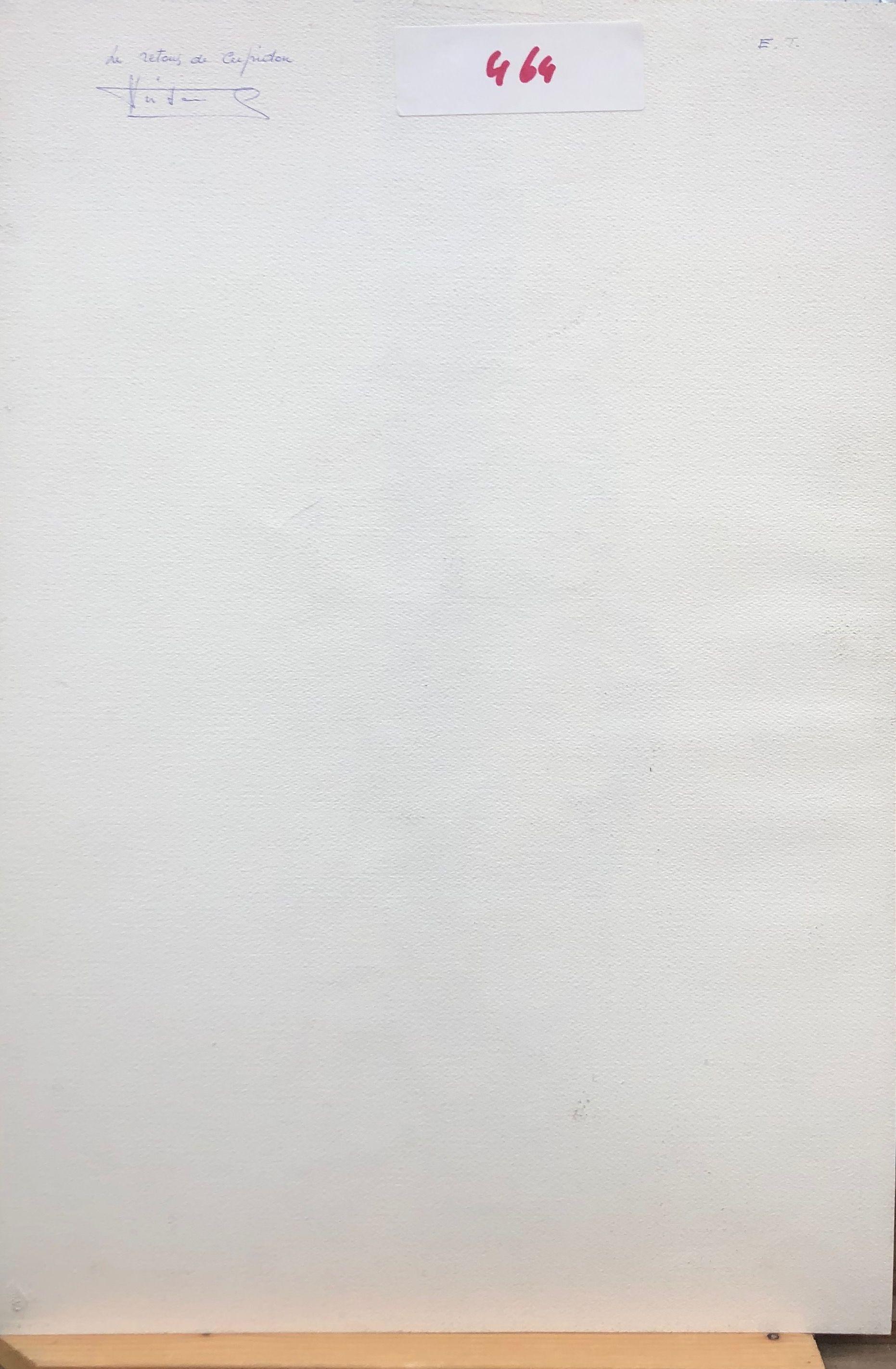 Le retour de cupidon, encre et pastel gras sur carton de Robert Thisens, 37 x 55 cm — vue 2