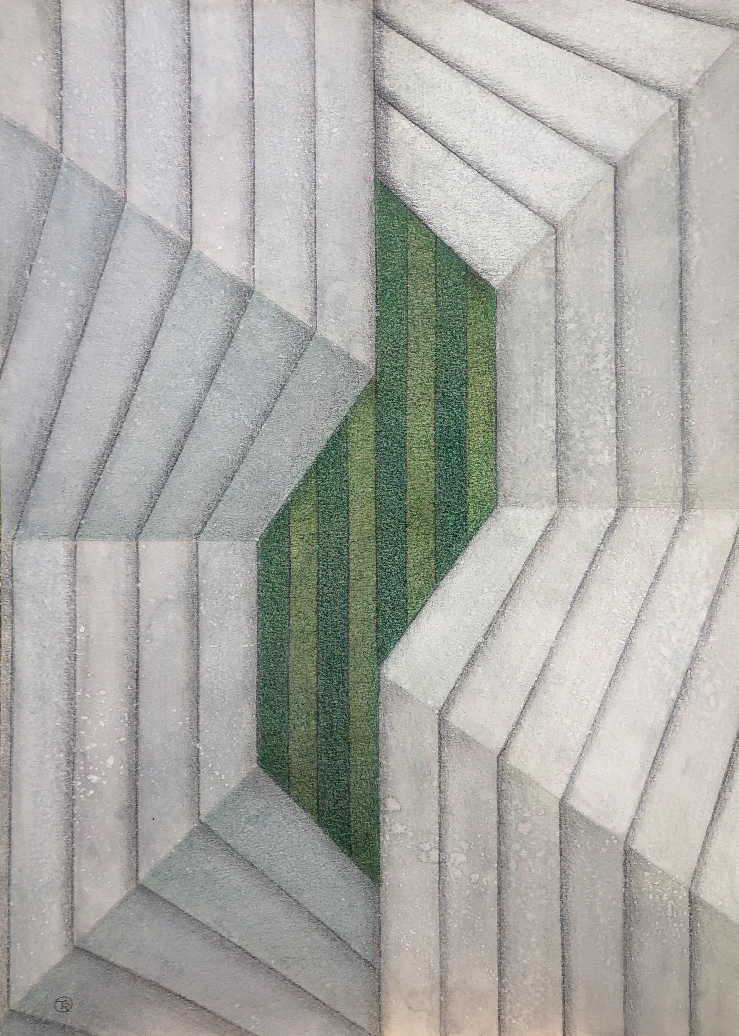 Sans titre, encre rehaussée au pastel sur carton de Robert Thisens, 35 x 50 cm — vue 2