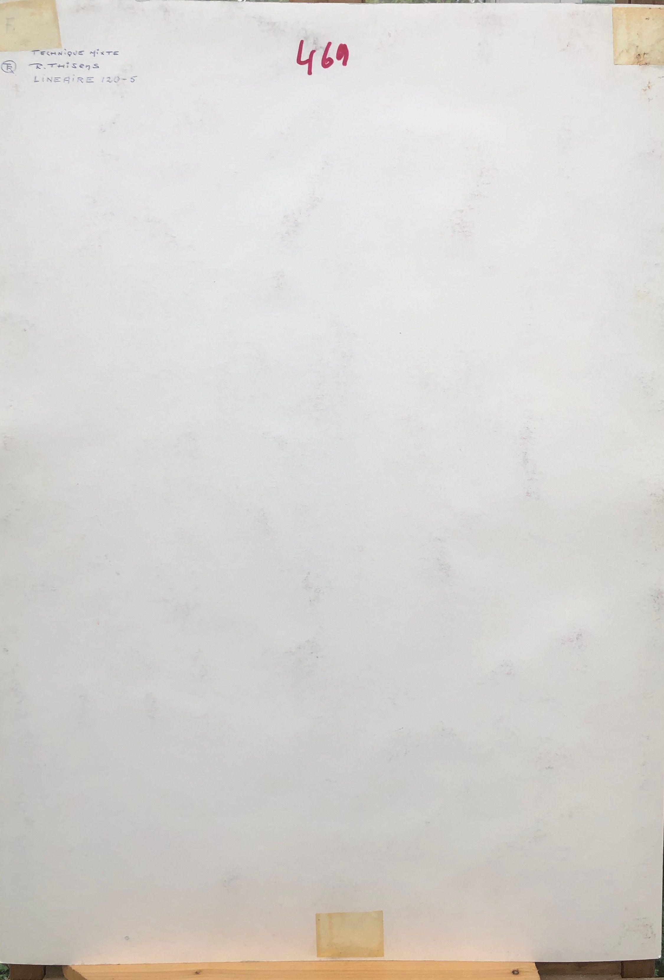 Linéaire, crayon et acrylique sur carton de Robert Thisens, 50 x 70 cm — vue 2