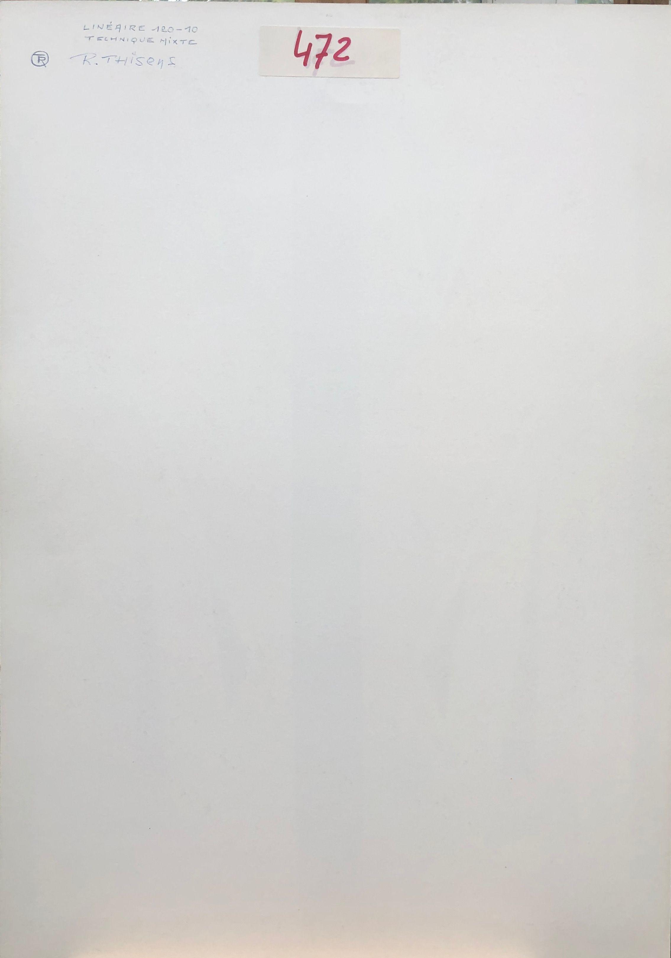 Linéaire, crayon et acrylique sur carton de Robert Thisens, 50 x 70 cm — vue 2