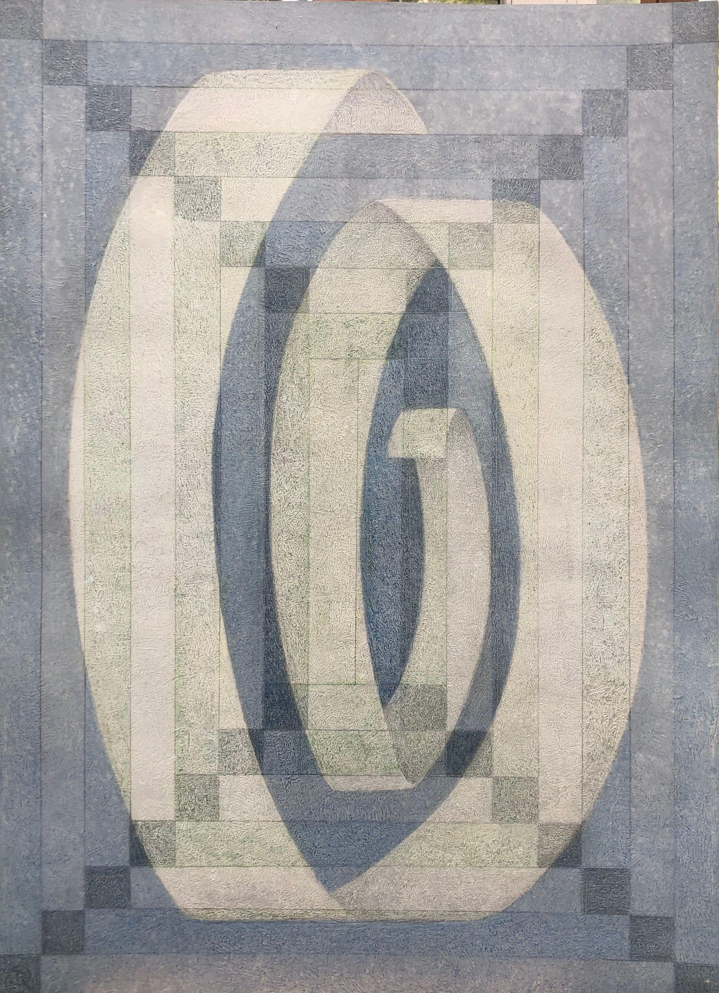 Linéaire, technique mixte sur carton de Robert Thisens, 50 x 70 cm — vue 2
