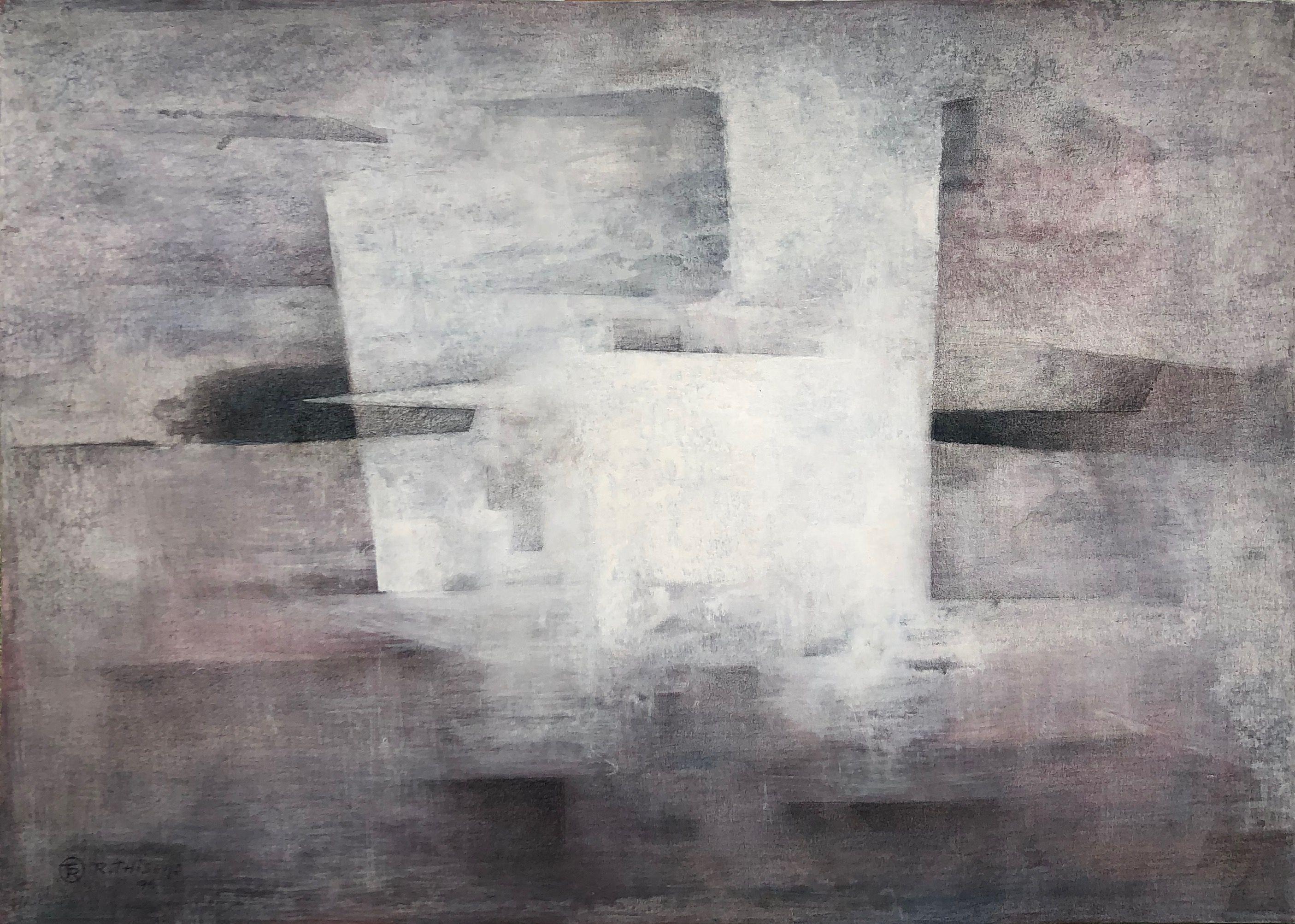 Subjectivité IV, acrylique sur carton de Robert Thisens, 50 x 70 cm