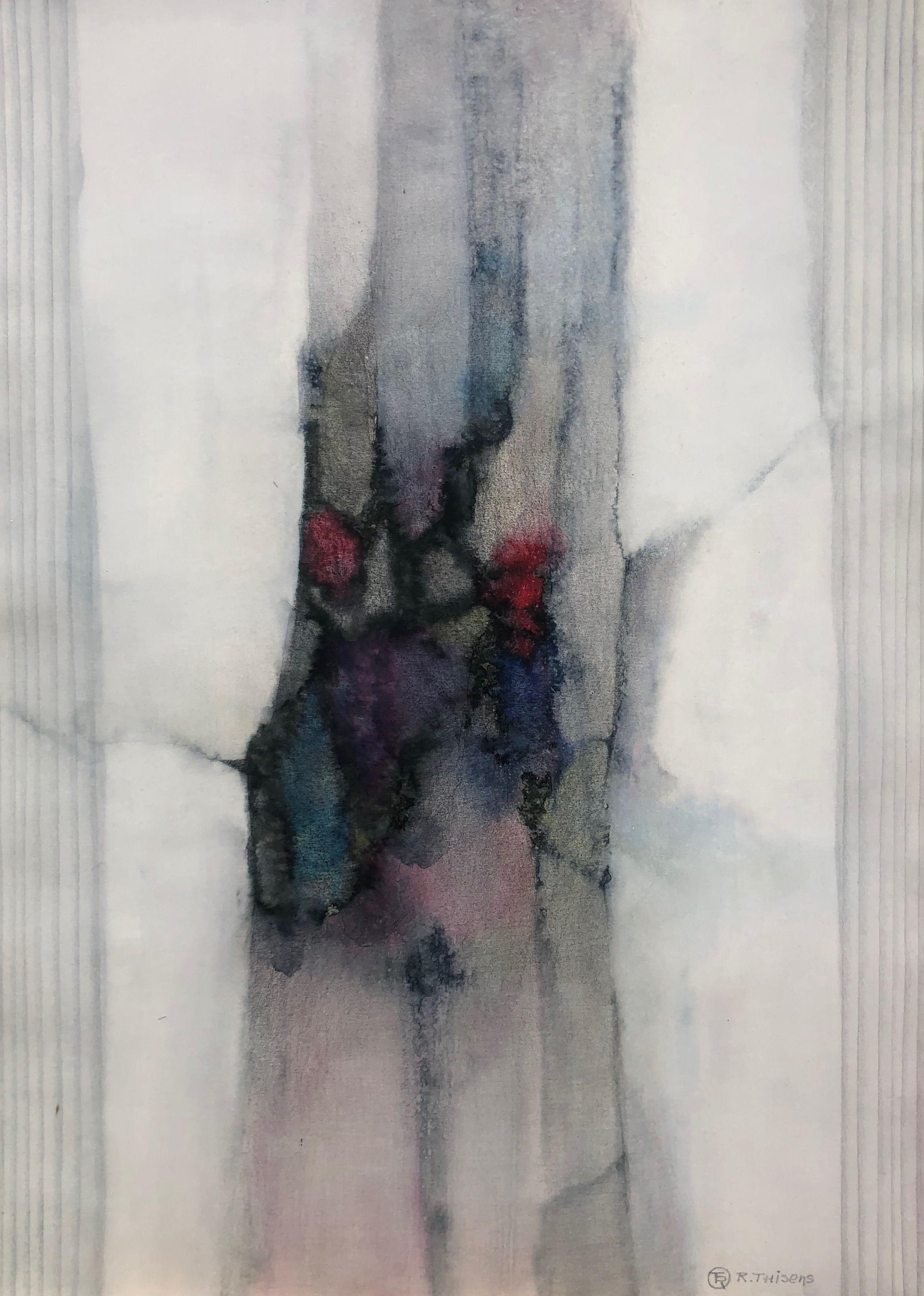 Indiscretion, technique mixte sur carton de Robert Thisens, 50 x 70 cm — vue 2
