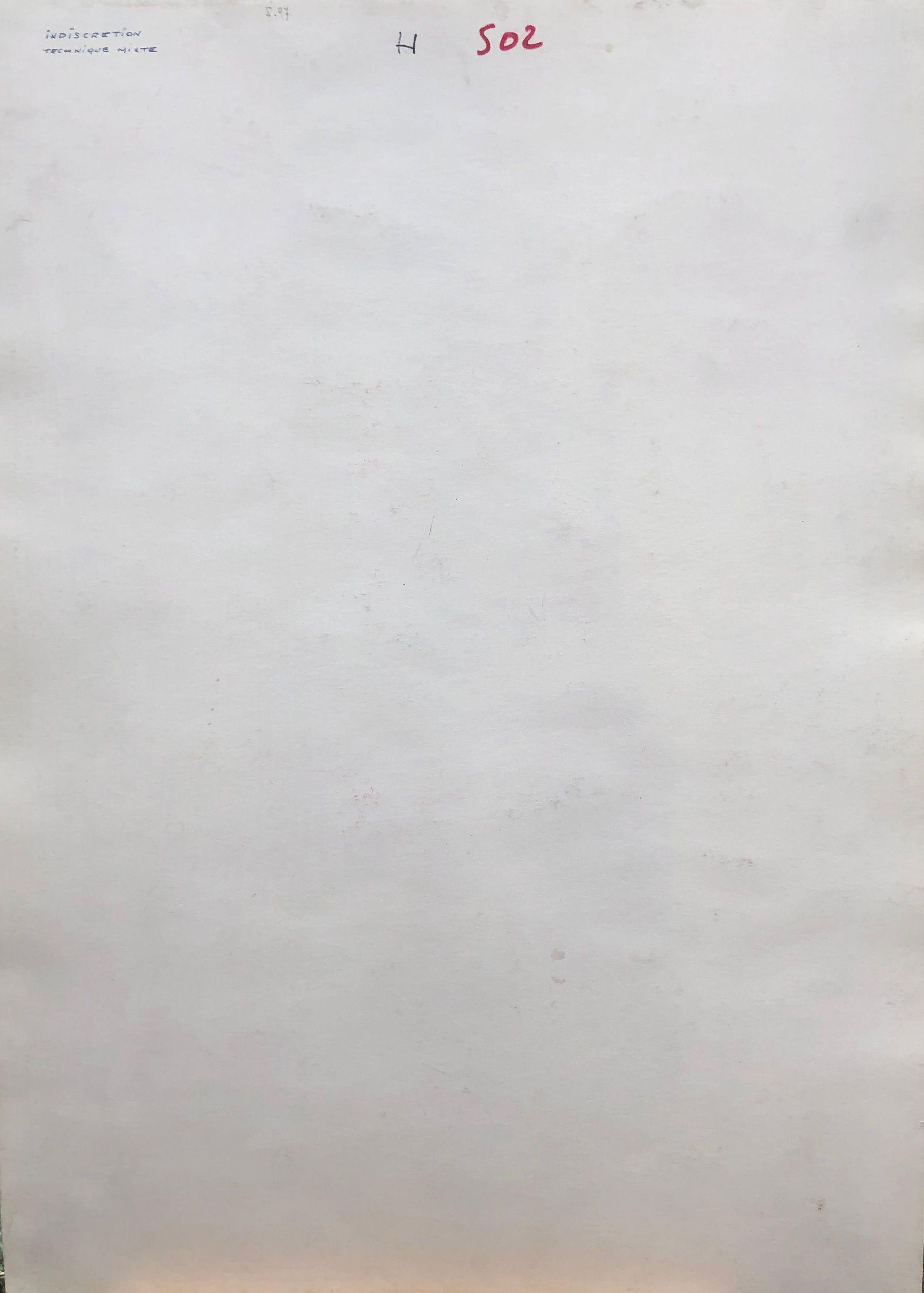 Indiscretion, technique mixte sur carton de Robert Thisens, 50 x 70 cm