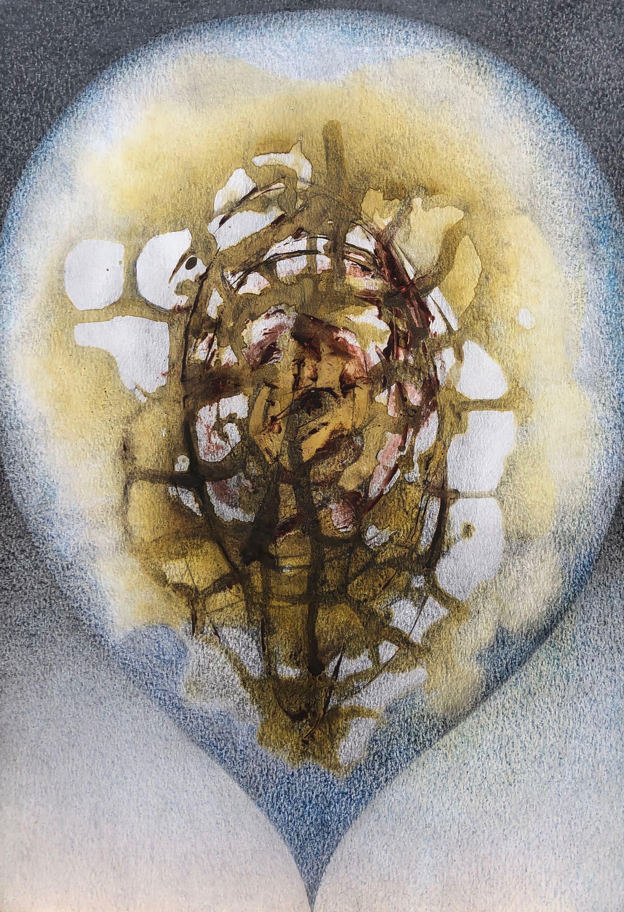 Sans titre, encre rehaussée au pastel sur carton de Robert Thisens, 35 x 50 cm — vue 2