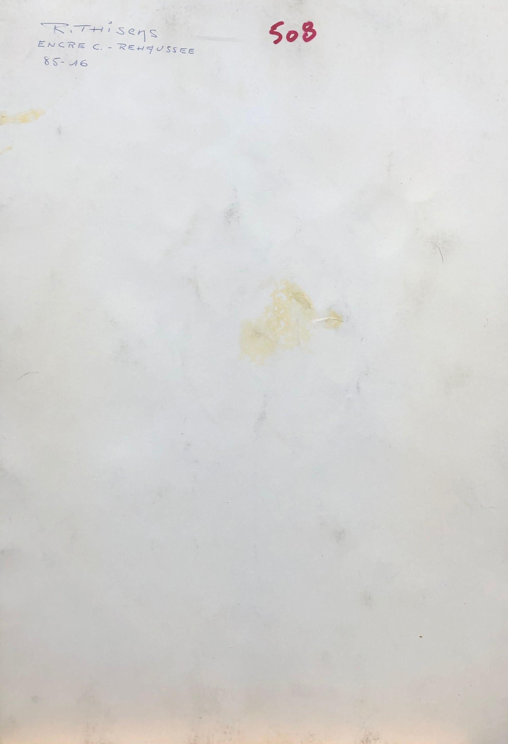 Sans titre, encre rehaussée au pastel sur carton de Robert Thisens, 35 x 50 cm