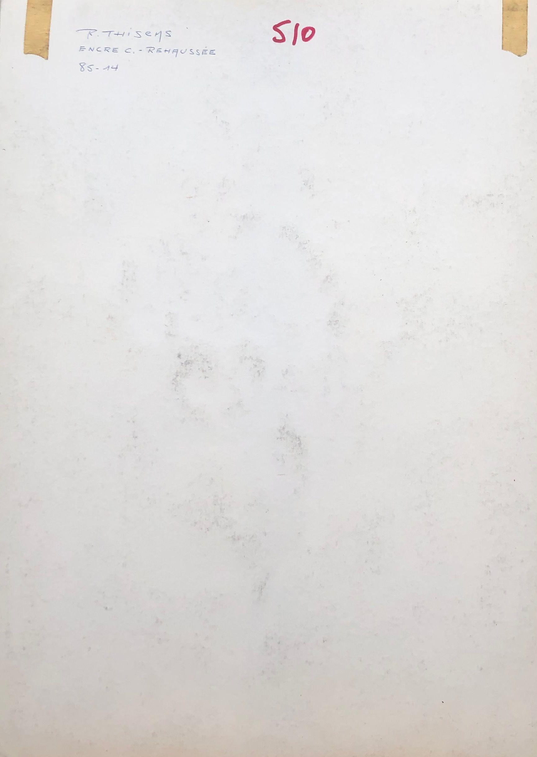 Sans titre, encre rehaussée au pastel sur carton de Robert Thisens, 35 x 50 cm