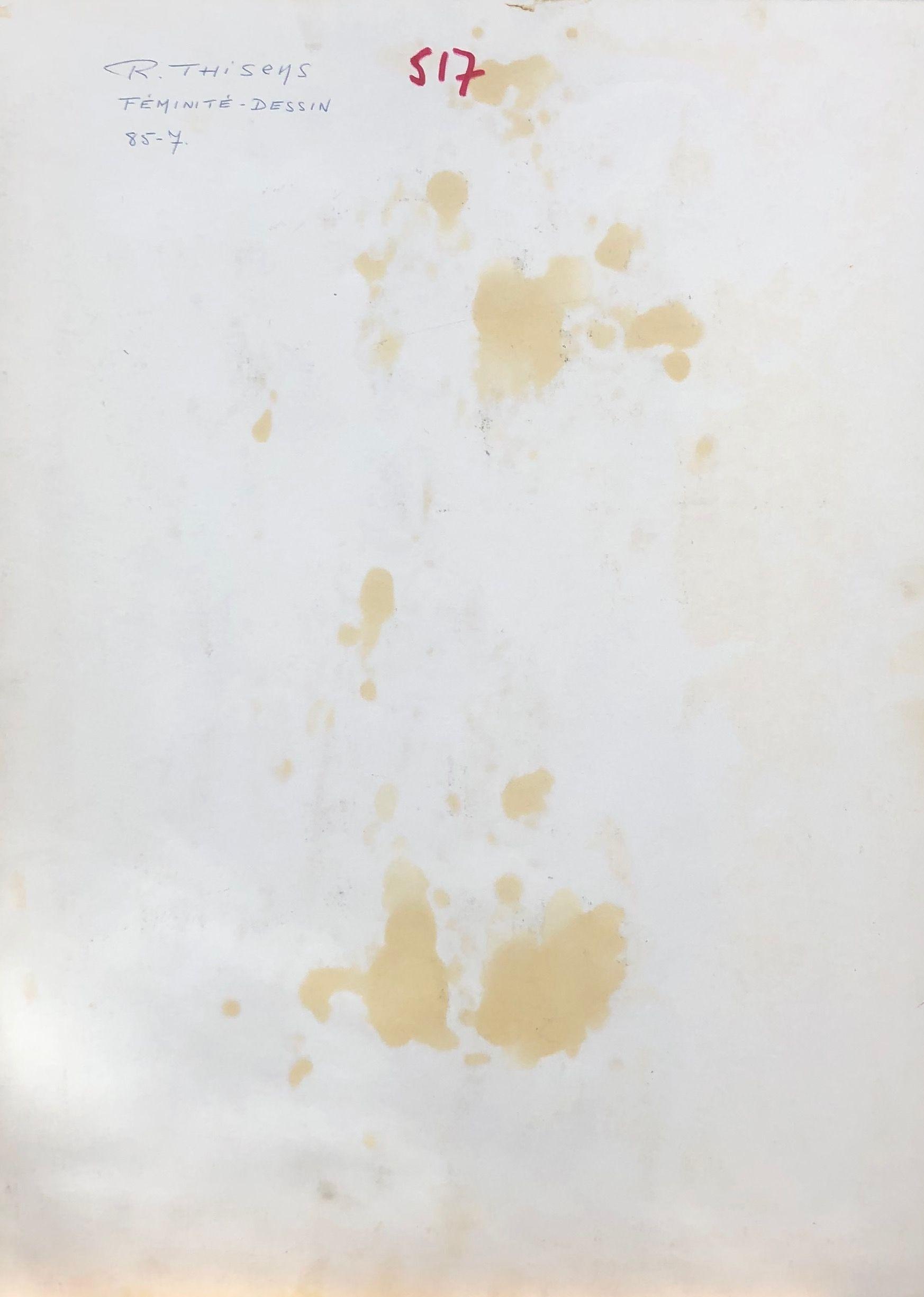 Feminité, crayon et pastel gras sur carton de Robert Thisens, 34 x 50 cm — vue 2