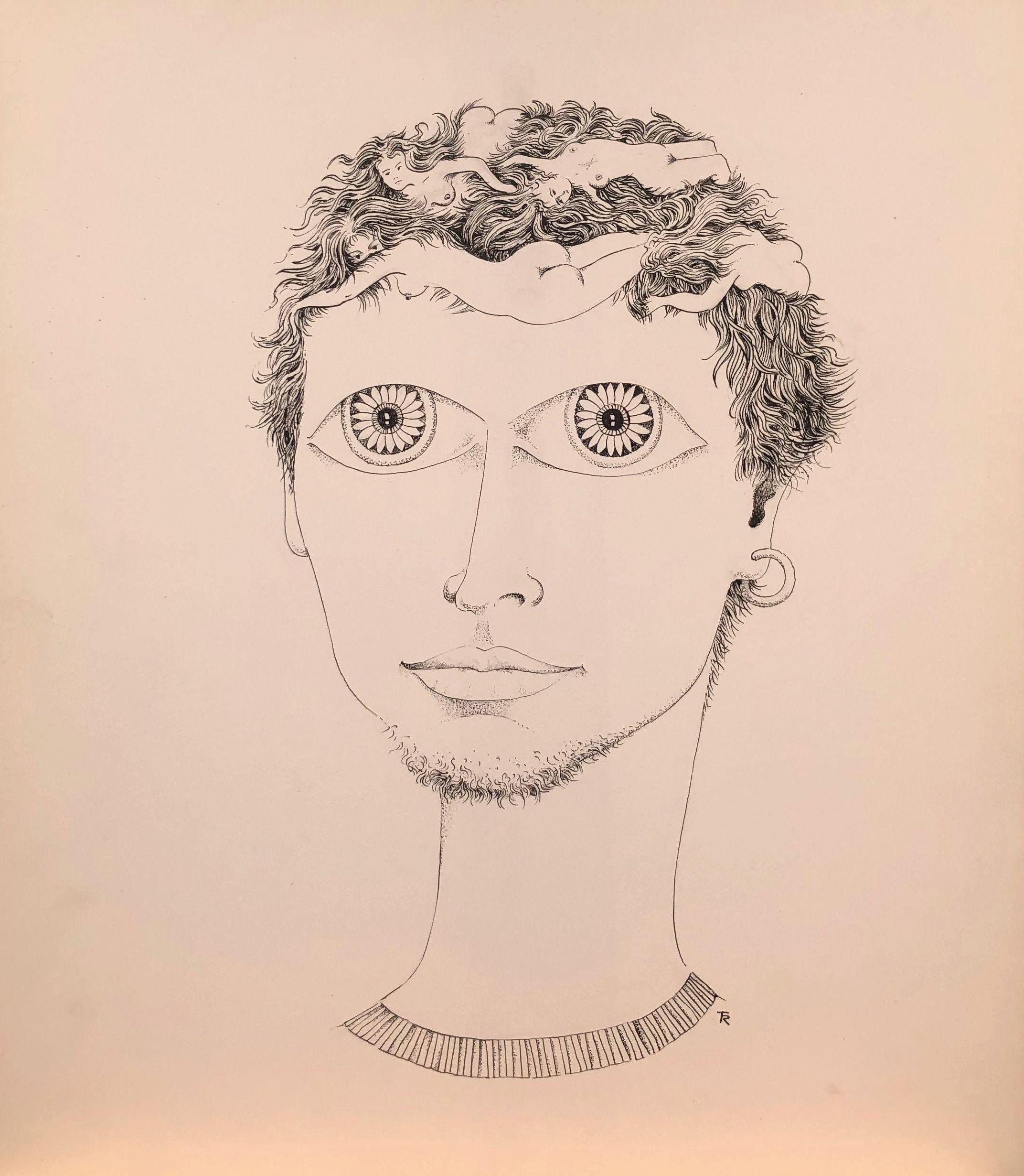 Erotico, encre de chine sur carton de Robert Thisens, 35 x 40 cm — vue 2