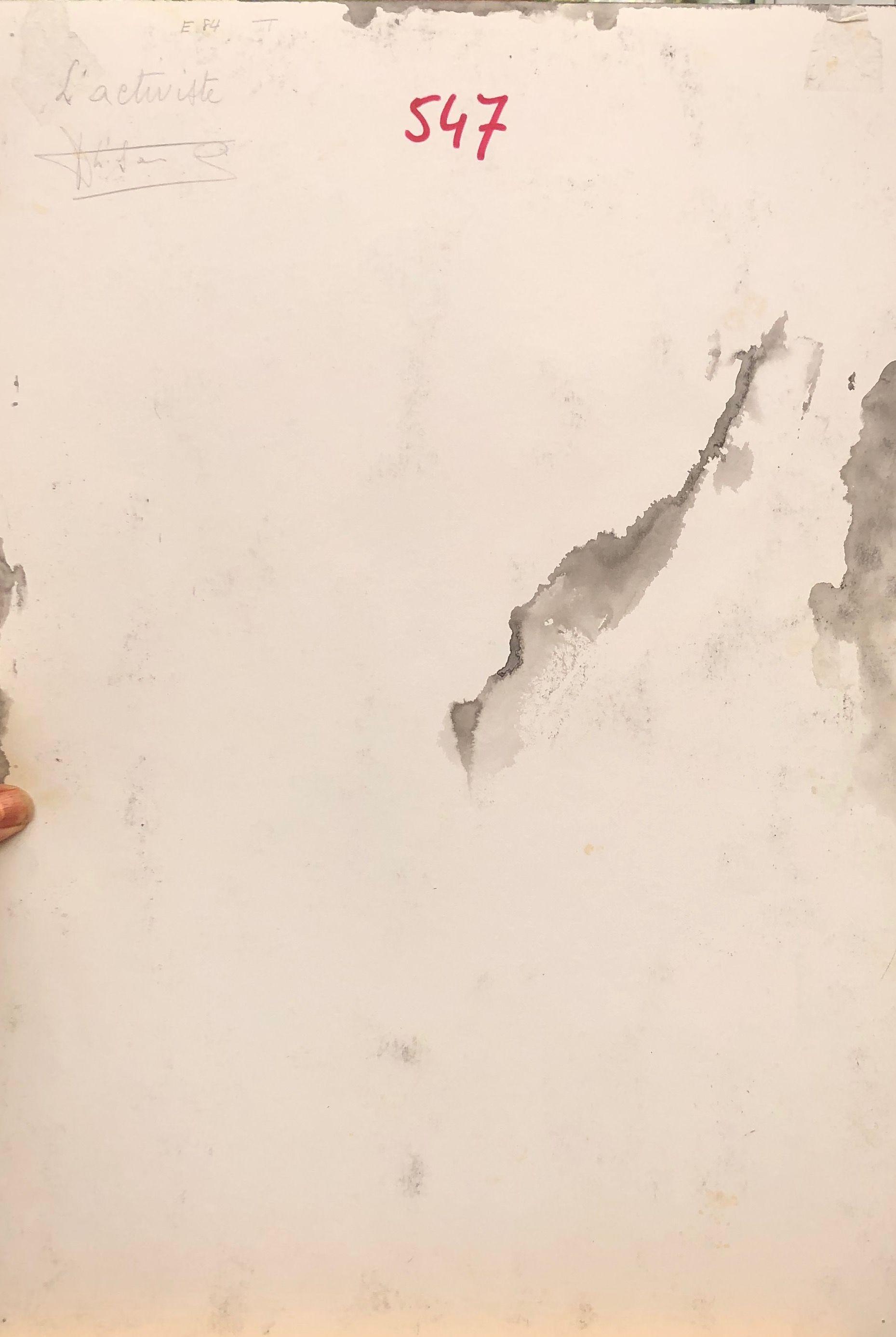 L'activiste, mine de plomb et encre de chine sur carton de Robert Thisens, 35 x 50 cm — vue 2