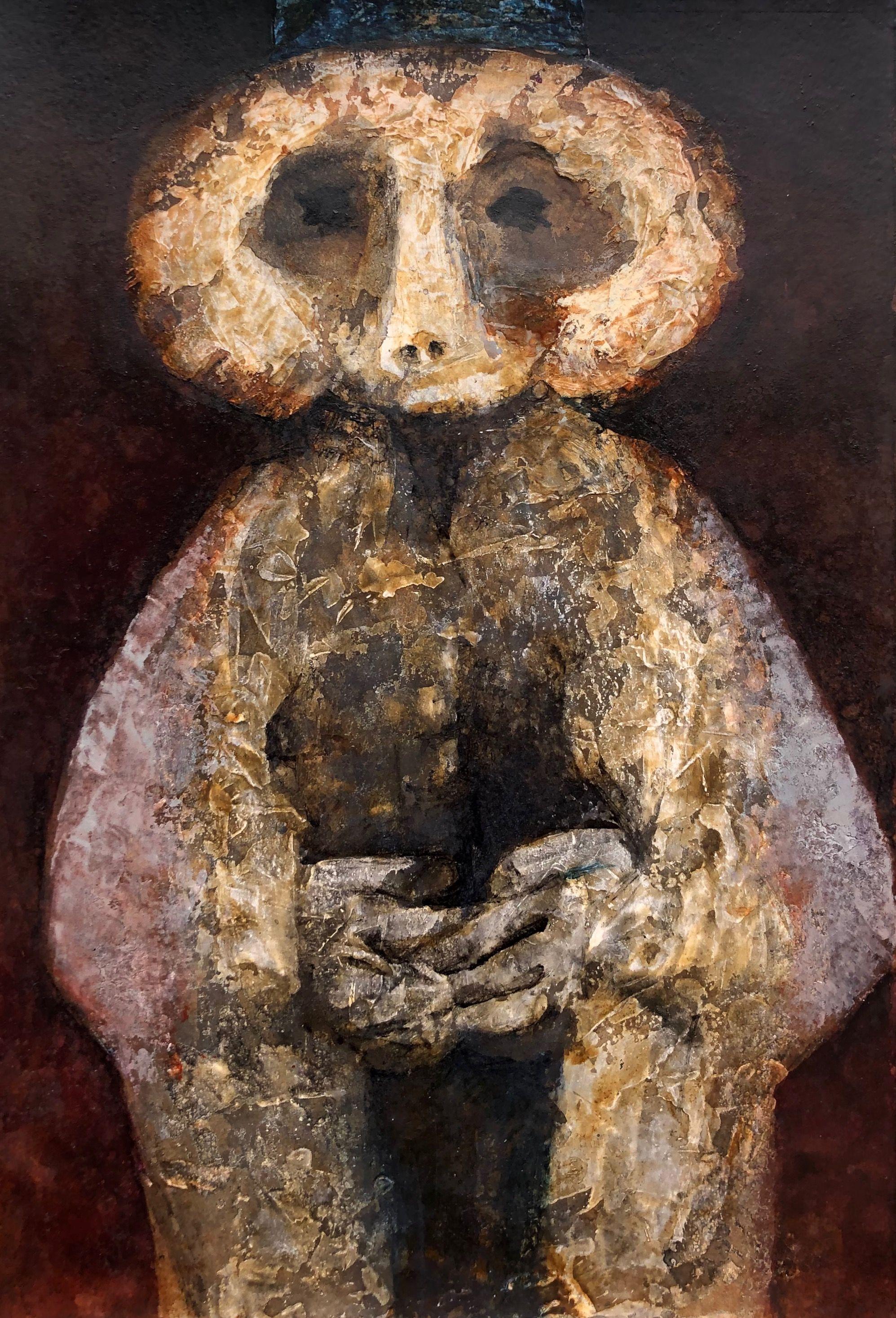 Sage, technique mixte sur carton de Robert Thisens, 35 x 50 cm