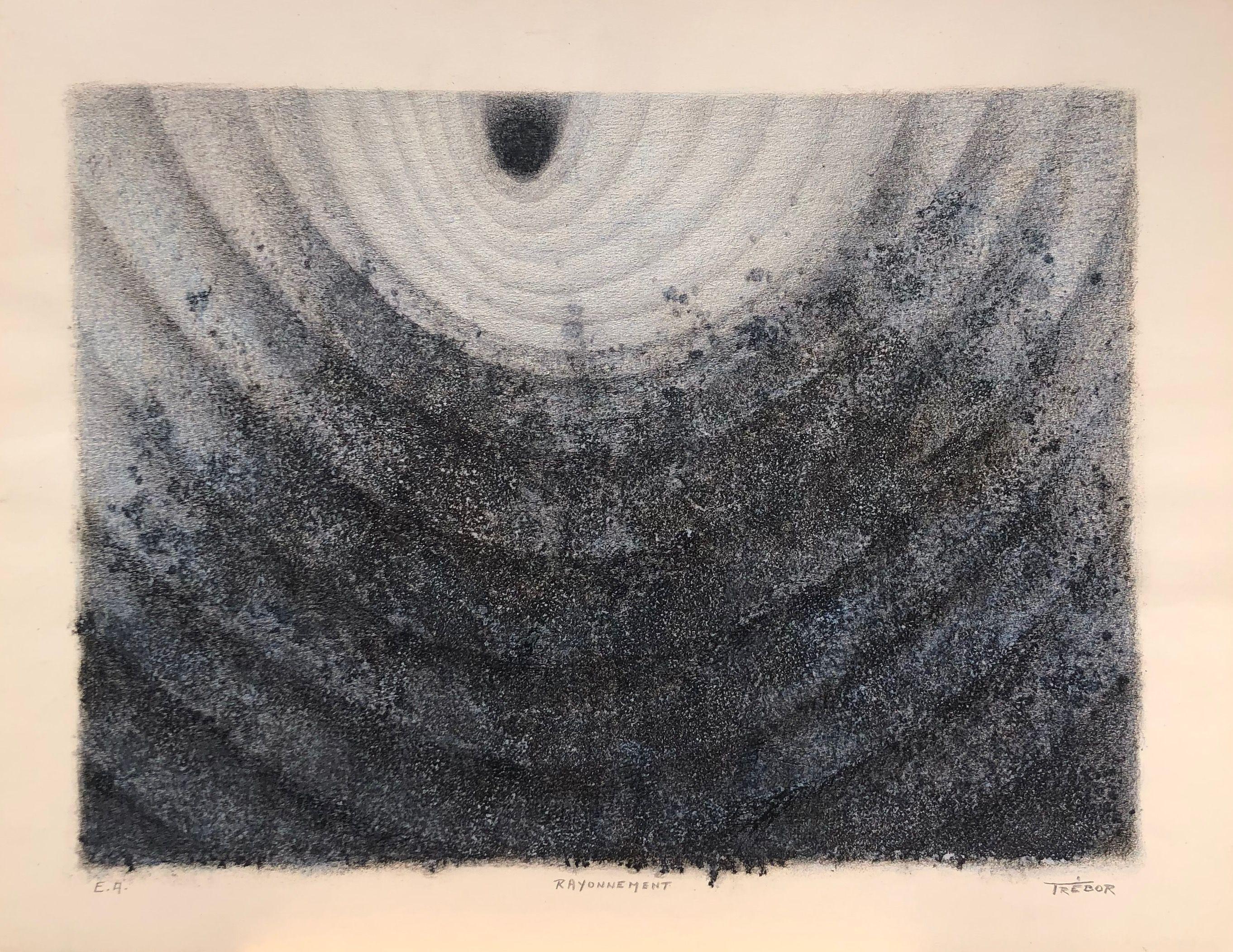 Lithographie rayonnement, rehaussée au pastel gras sur papier fort de Robert Thisens, 39 x 43 cm — vue 2