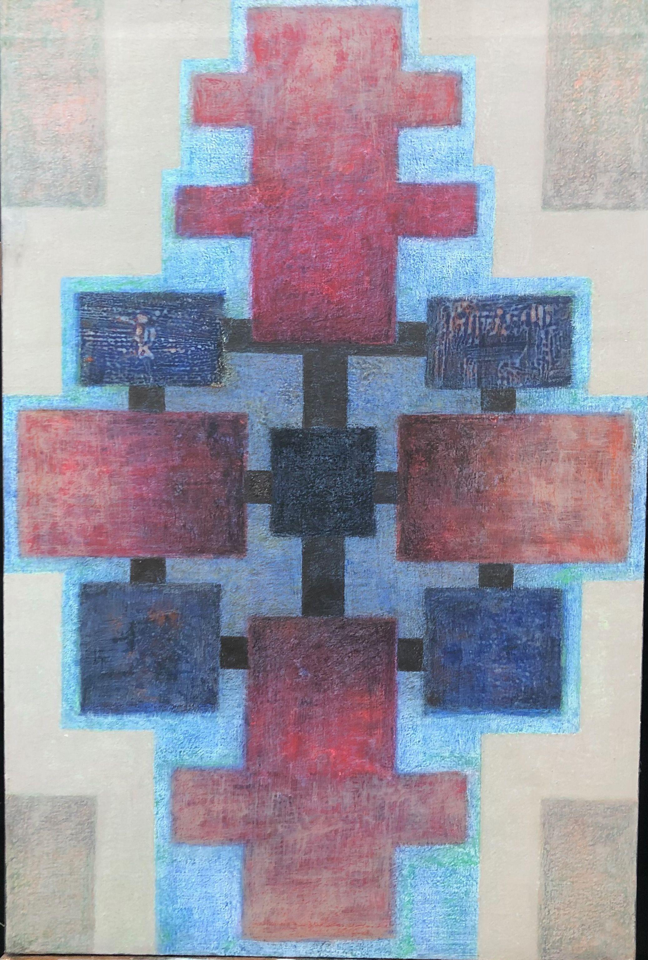 Composition, reprise sujet sur toile de Robert Thisens, 129 x 60 cm — vue 2