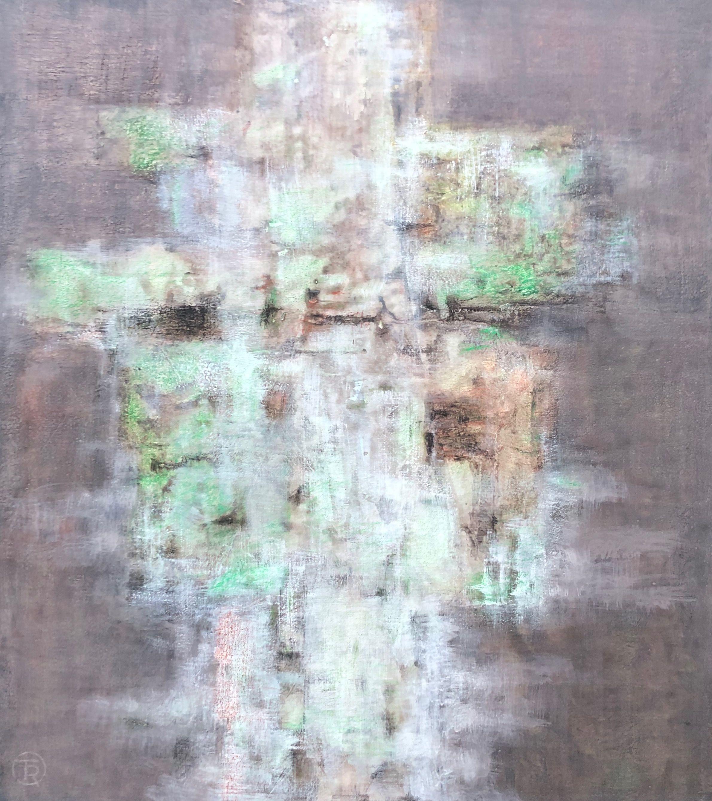 Emergence, acrylique pastel gras sur toile de Robert Thisens, 80 x 90 cm