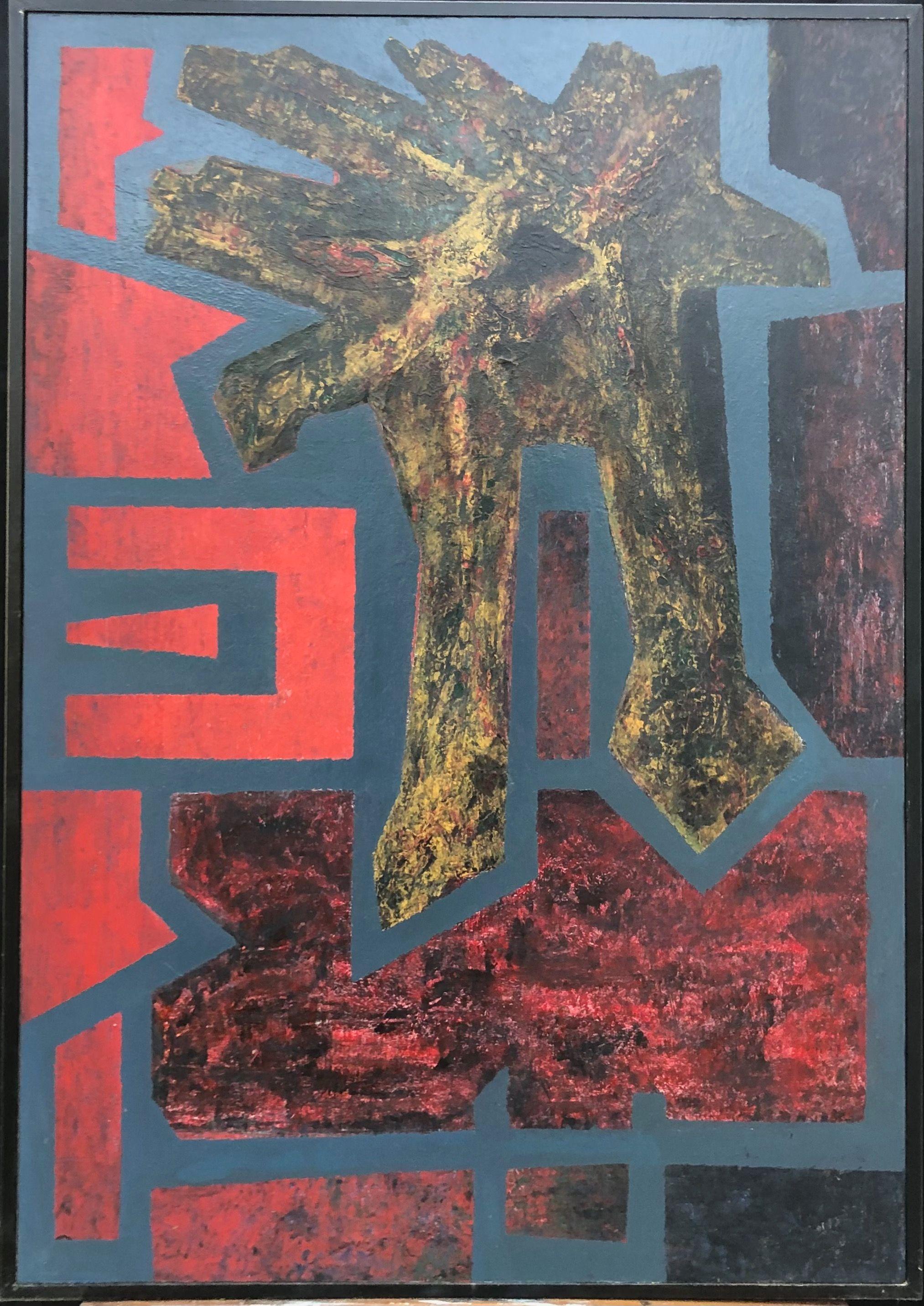 Composition, acrylique pastel gras sur panneau de Robert Thisens, 72 x 102 cm — vue 2