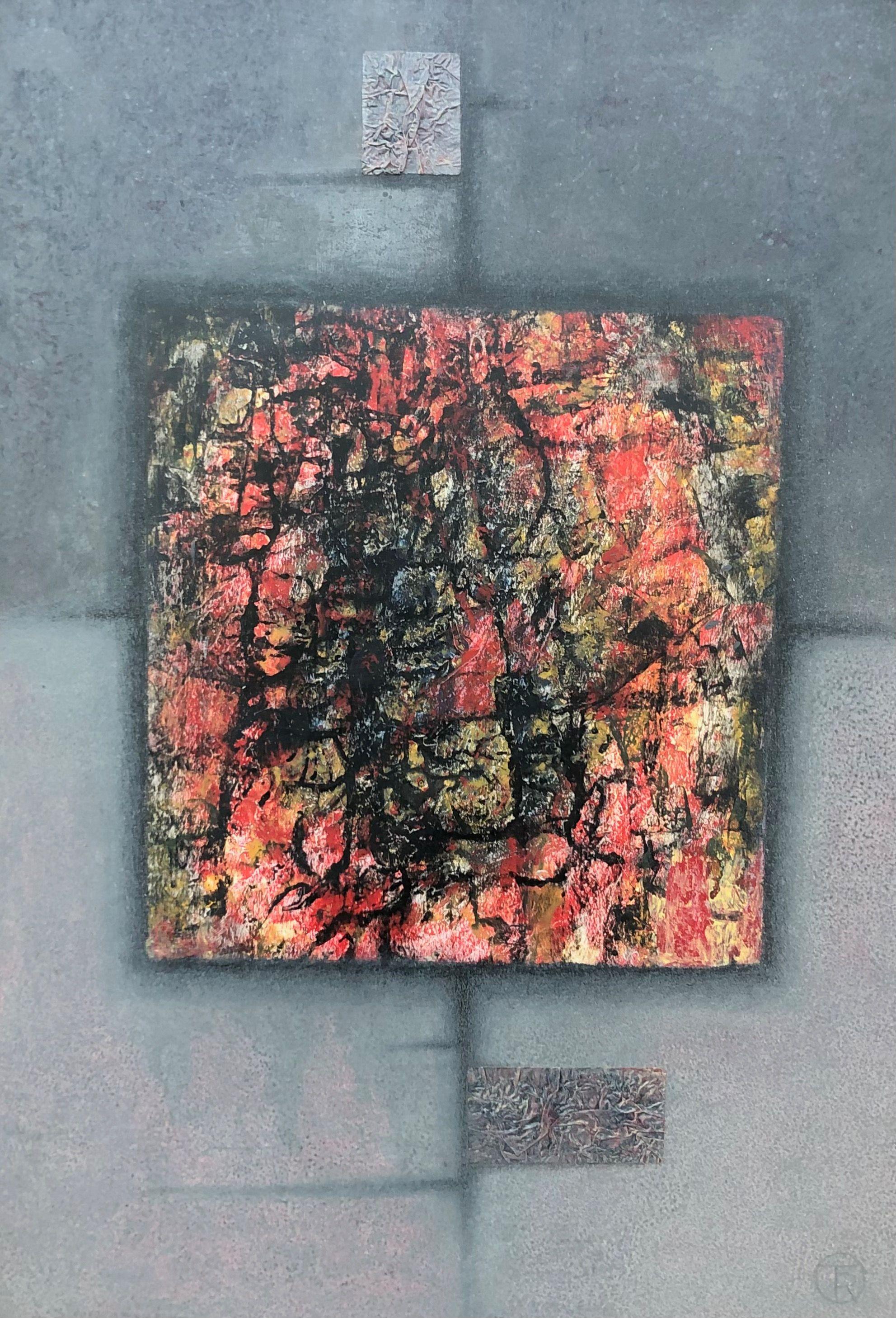 Composition, acrylique pastel gras sur panneau de Robert Thisens, 72 x 102 cm — vue 2