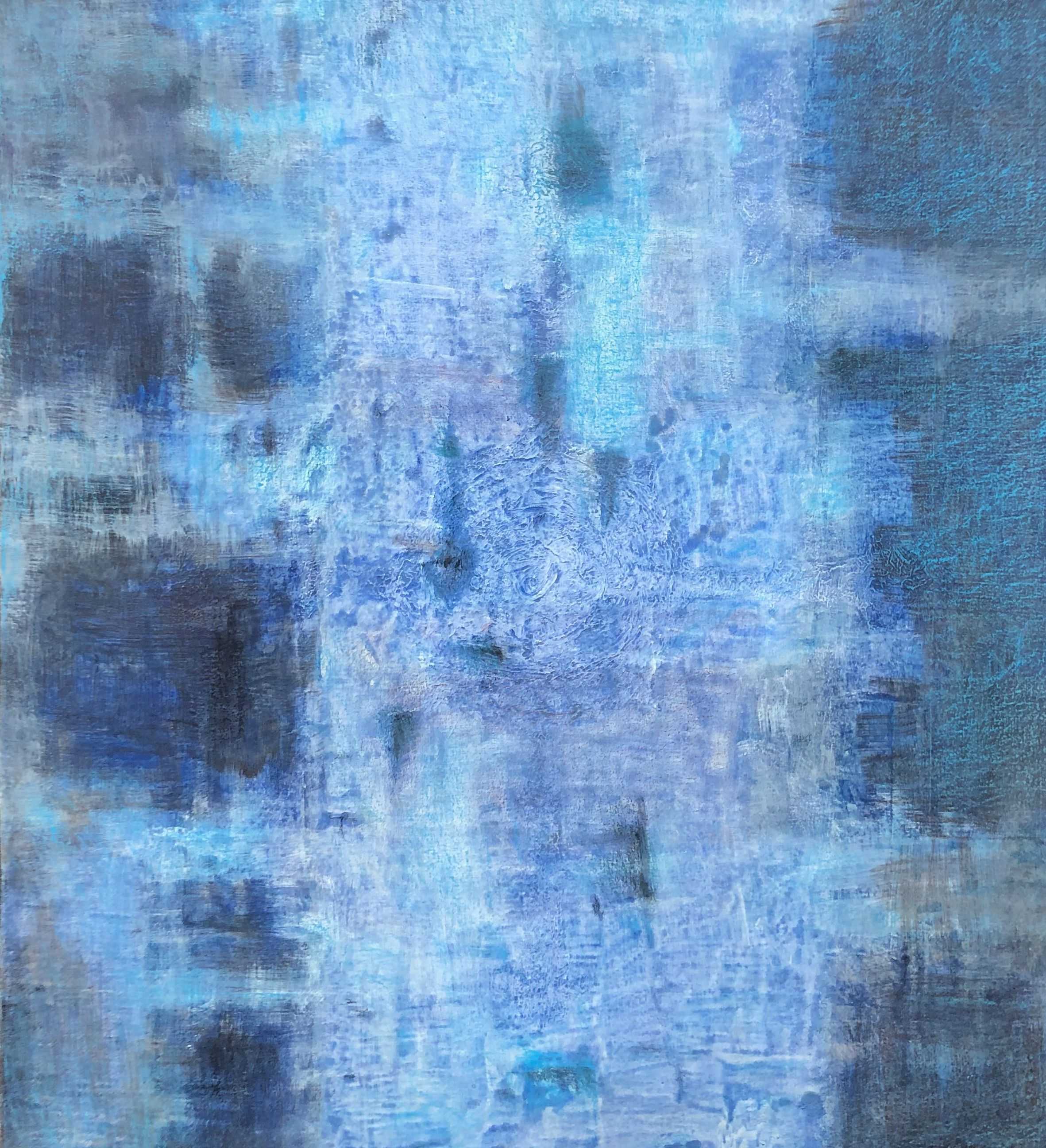 Comp.printemps, acrylique pastel gras sur toile de Robert Thisens, 80 x 90 cm