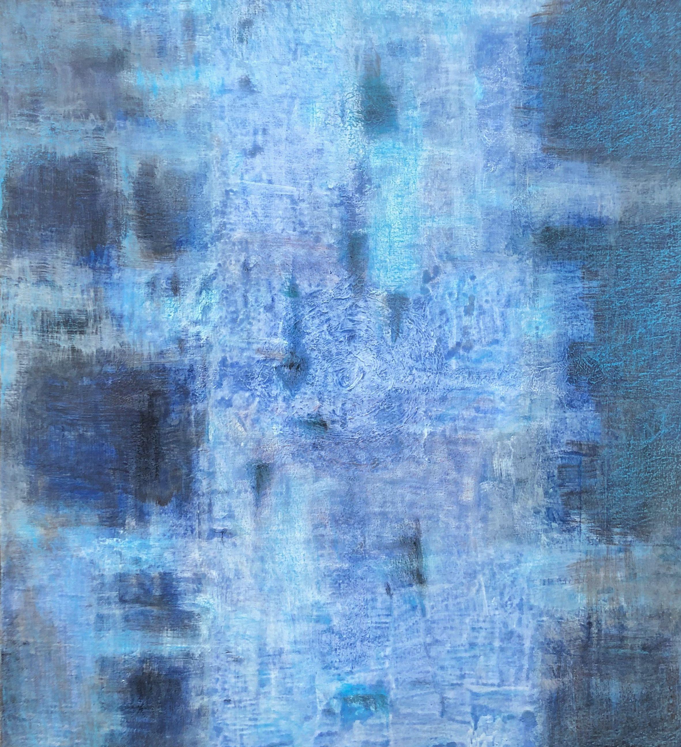 Comp.printemps, acrylique pastel gras sur toile de Robert Thisens, 80 x 90 cm