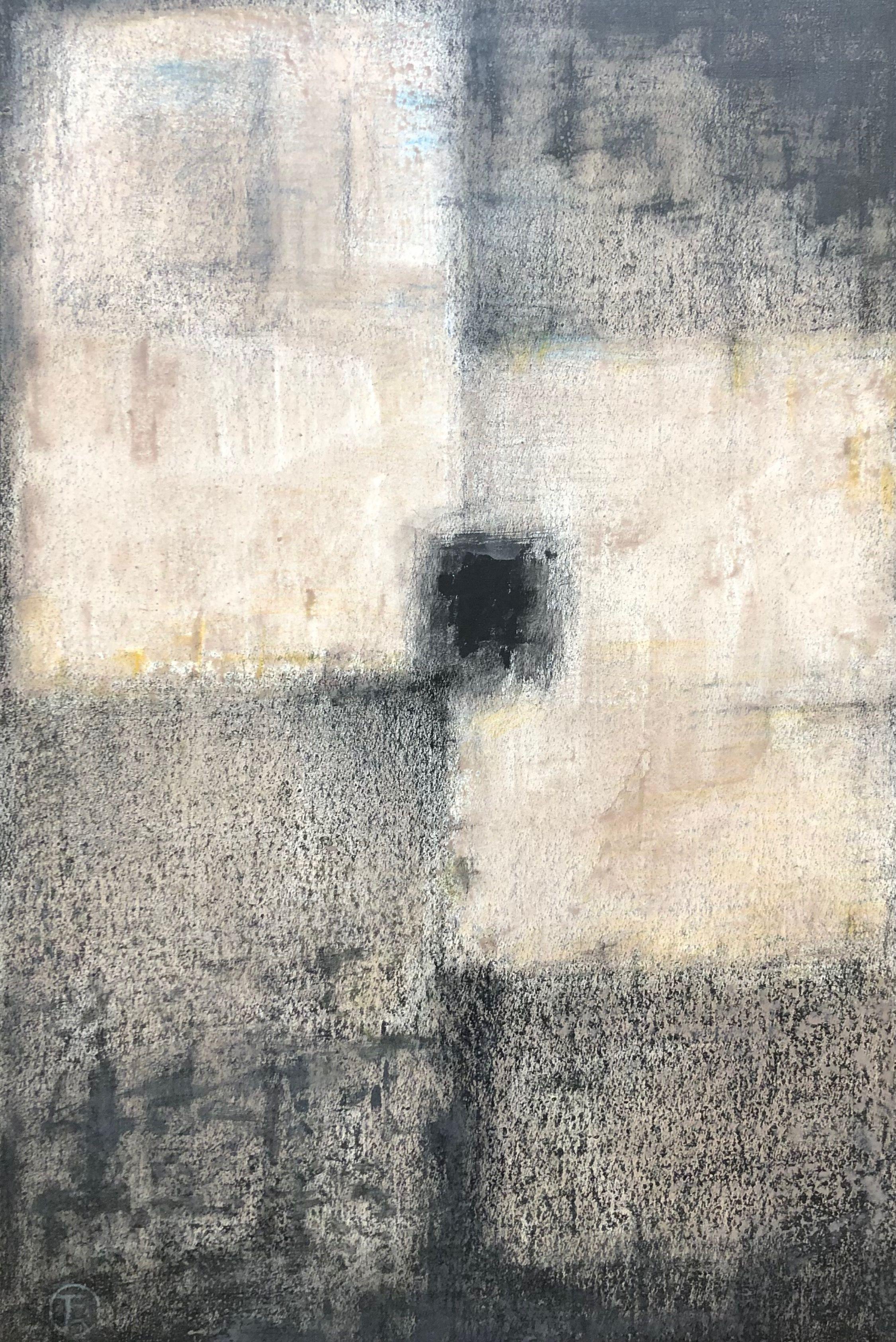 Composition, acrylique pastel noir sur carton fort de Robert Thisens, 98 x 66 cm — vue 2