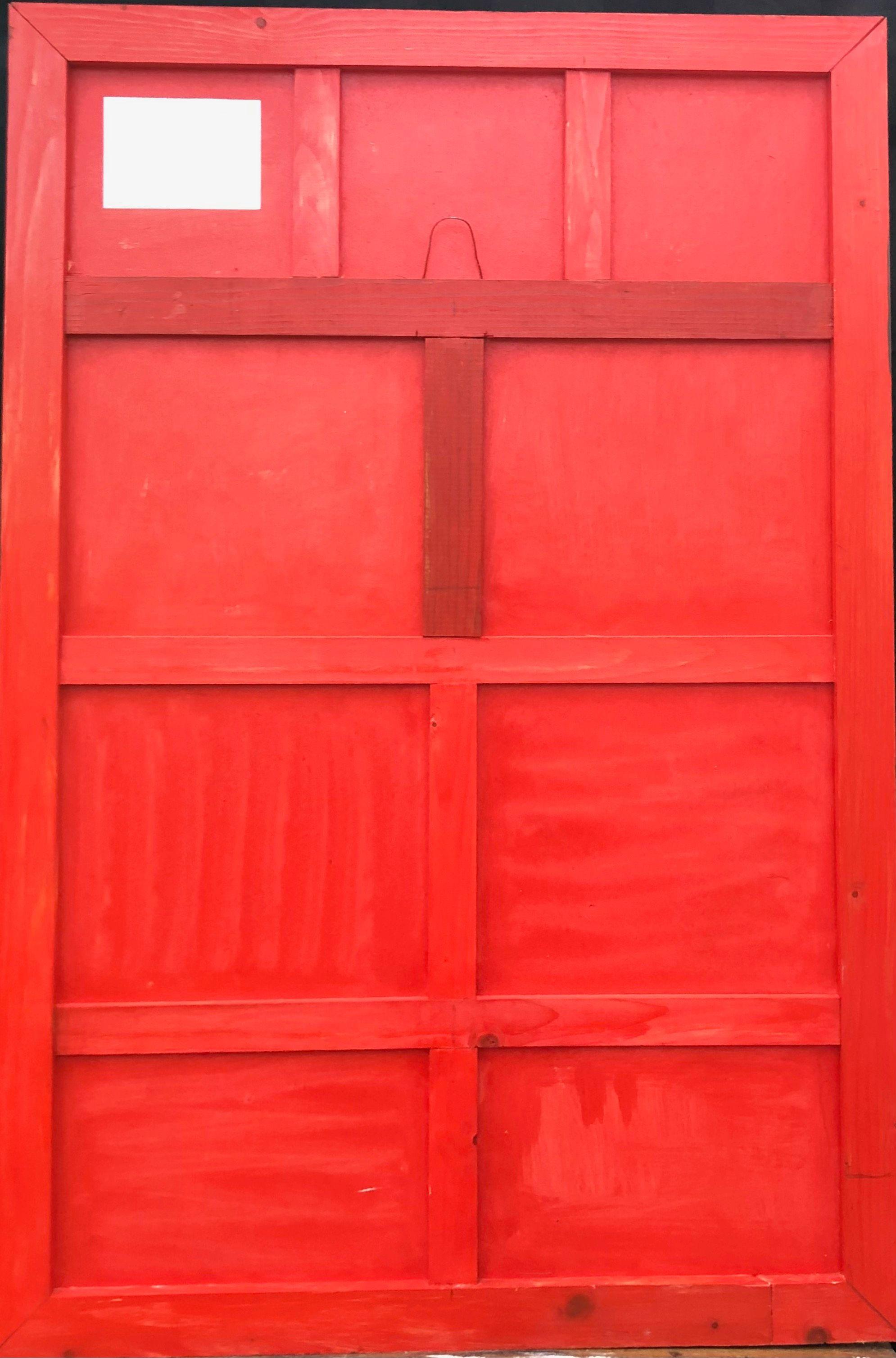 Composition, acrylique pastel noir sur carton fort de Robert Thisens, 98 x 66 cm