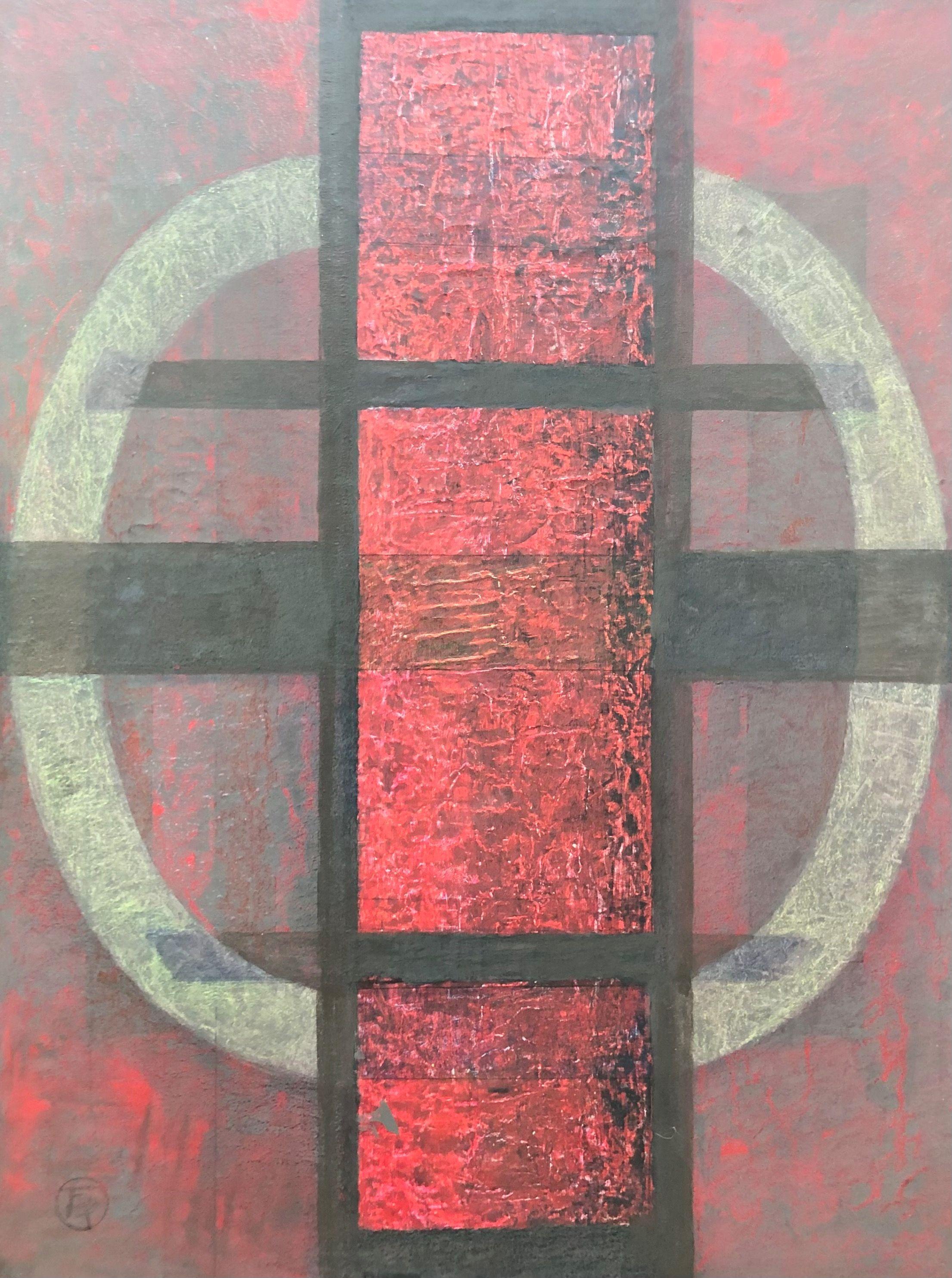 Composition, acrylique-émaux sur toile de Robert Thisens, 60 x 80 cm — vue 2