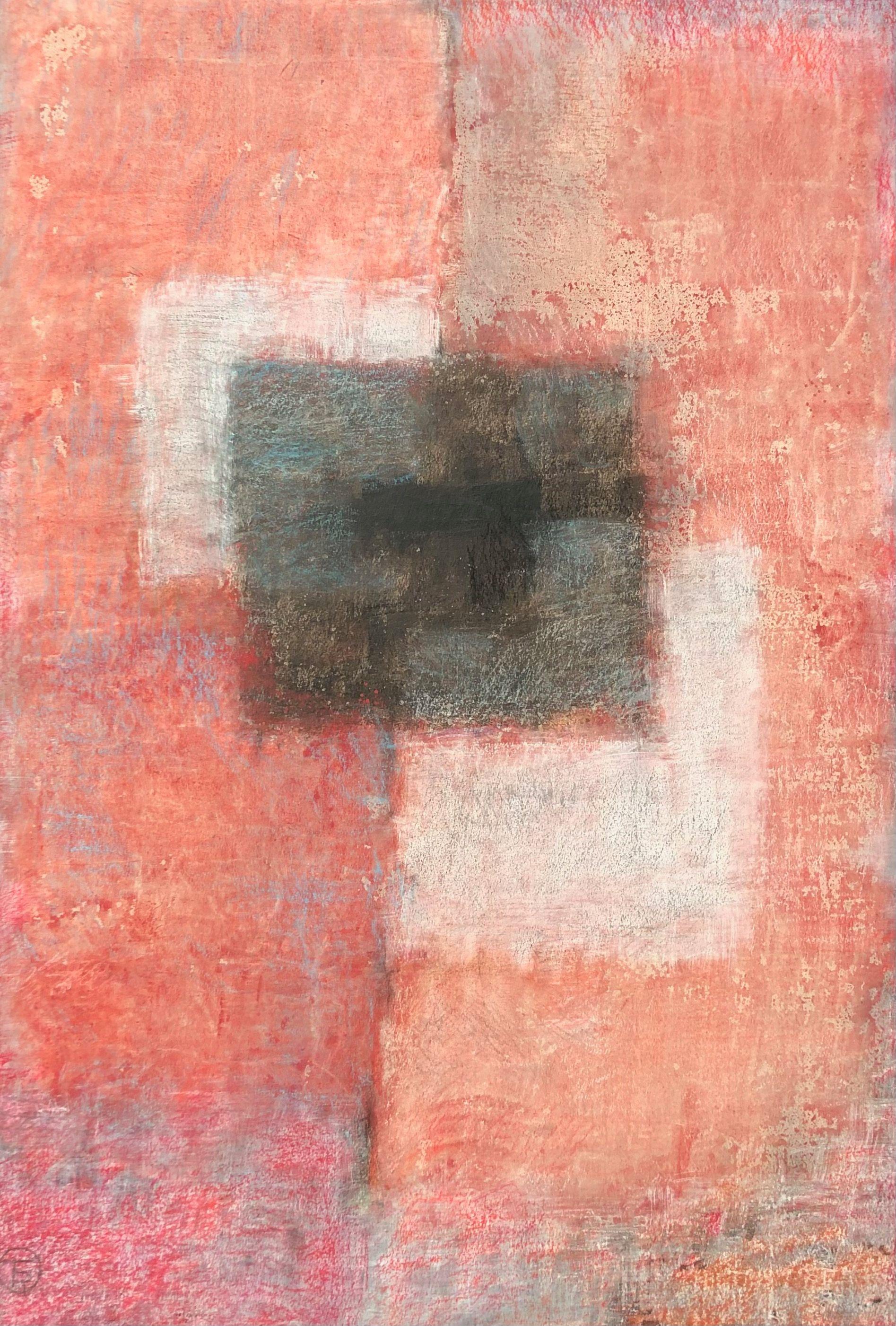 Composition, acrylique pastel sur carton fort de Robert Thisens, 70 x 100 cm