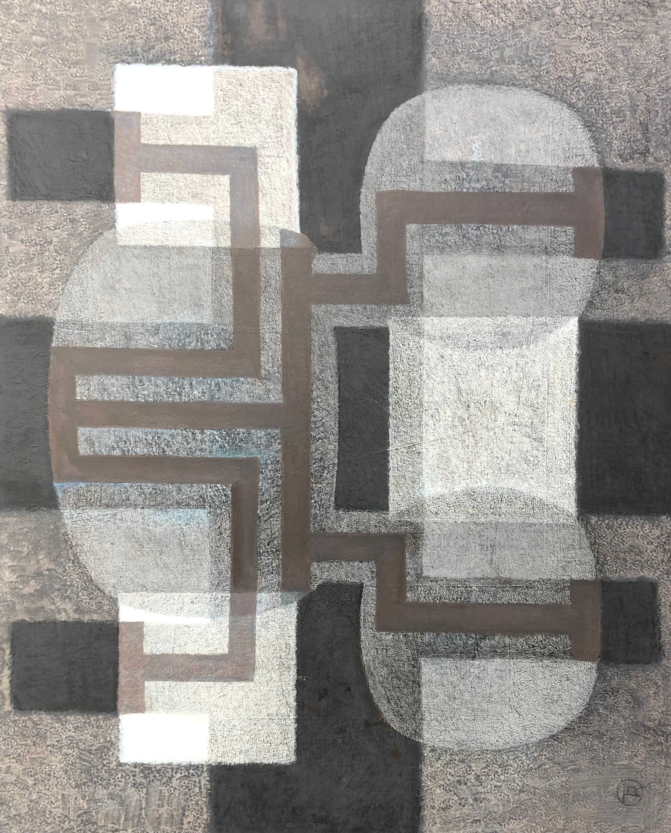 Composition, acrylique sur toile de Robert Thisens, 80 x 100 cm