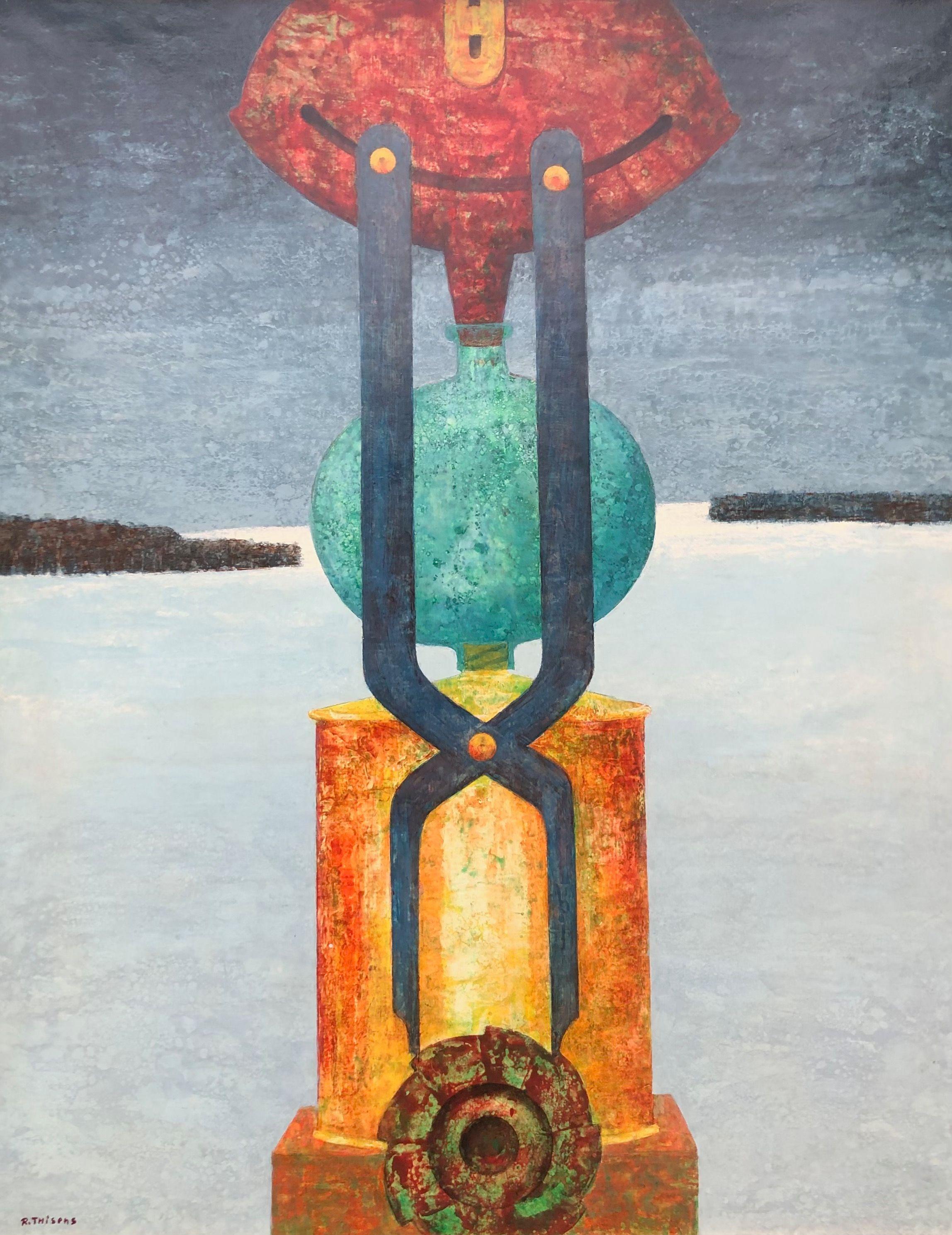 Machine inutile, acrylique sur toile de Robert Thisens, 80 x 100 cm — vue 2