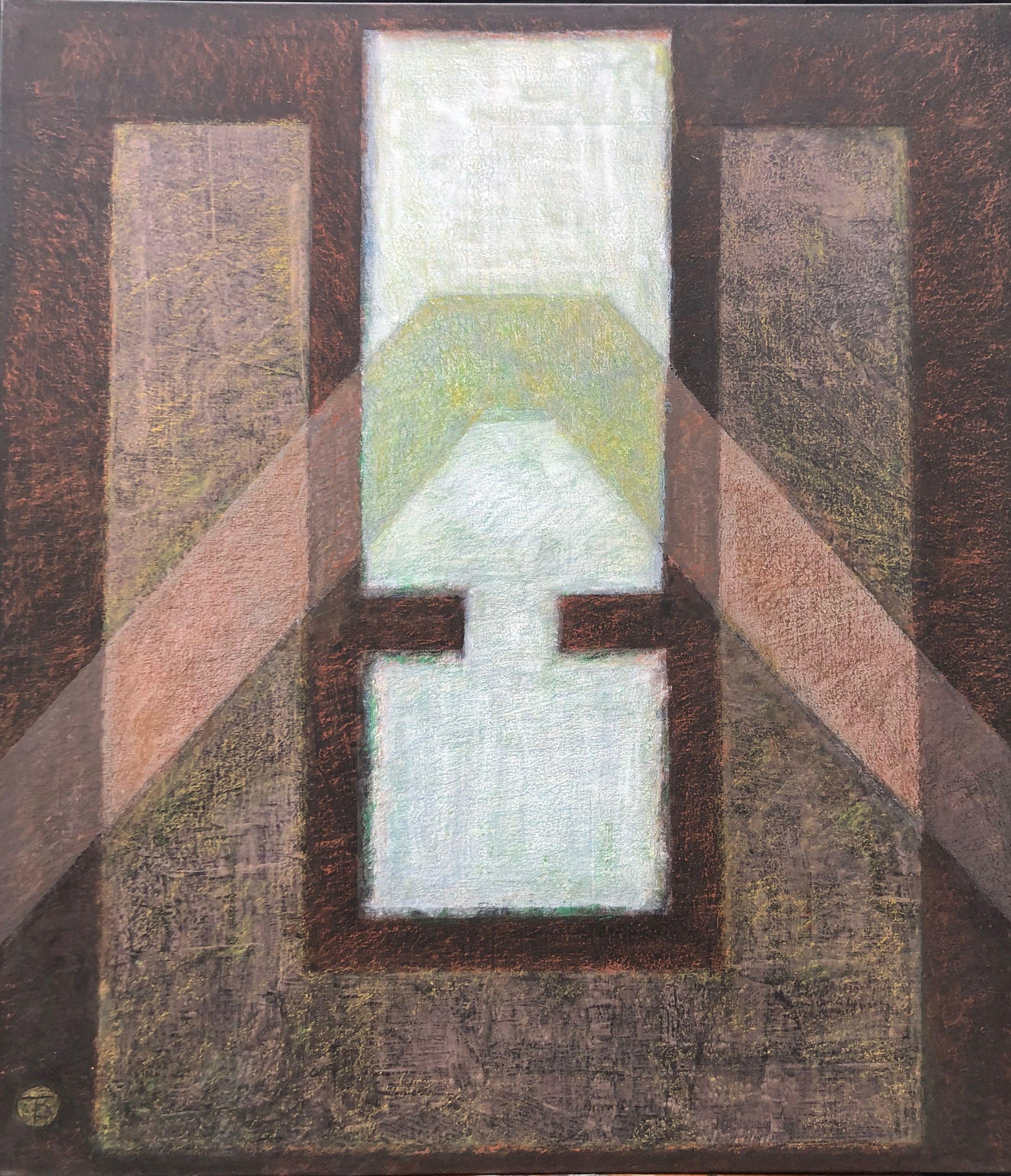 Cheminement, acrylique pastel gras sur toile de Robert Thisens, 70 x 100 cm