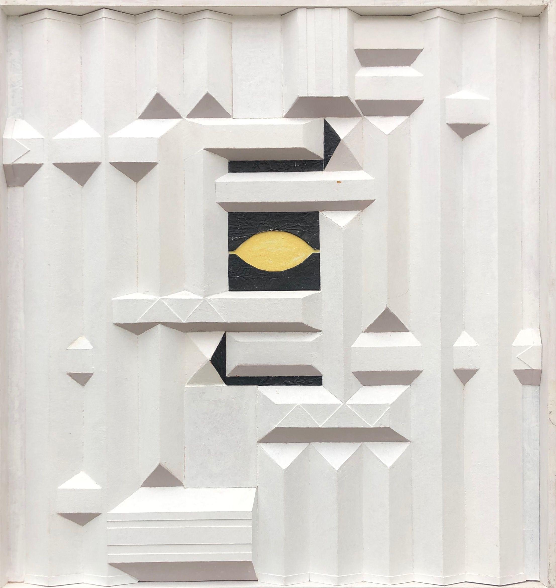 La pensee structuree, acrylique sur carton fort de Robert Thisens, 70 x 72 cm — vue 2