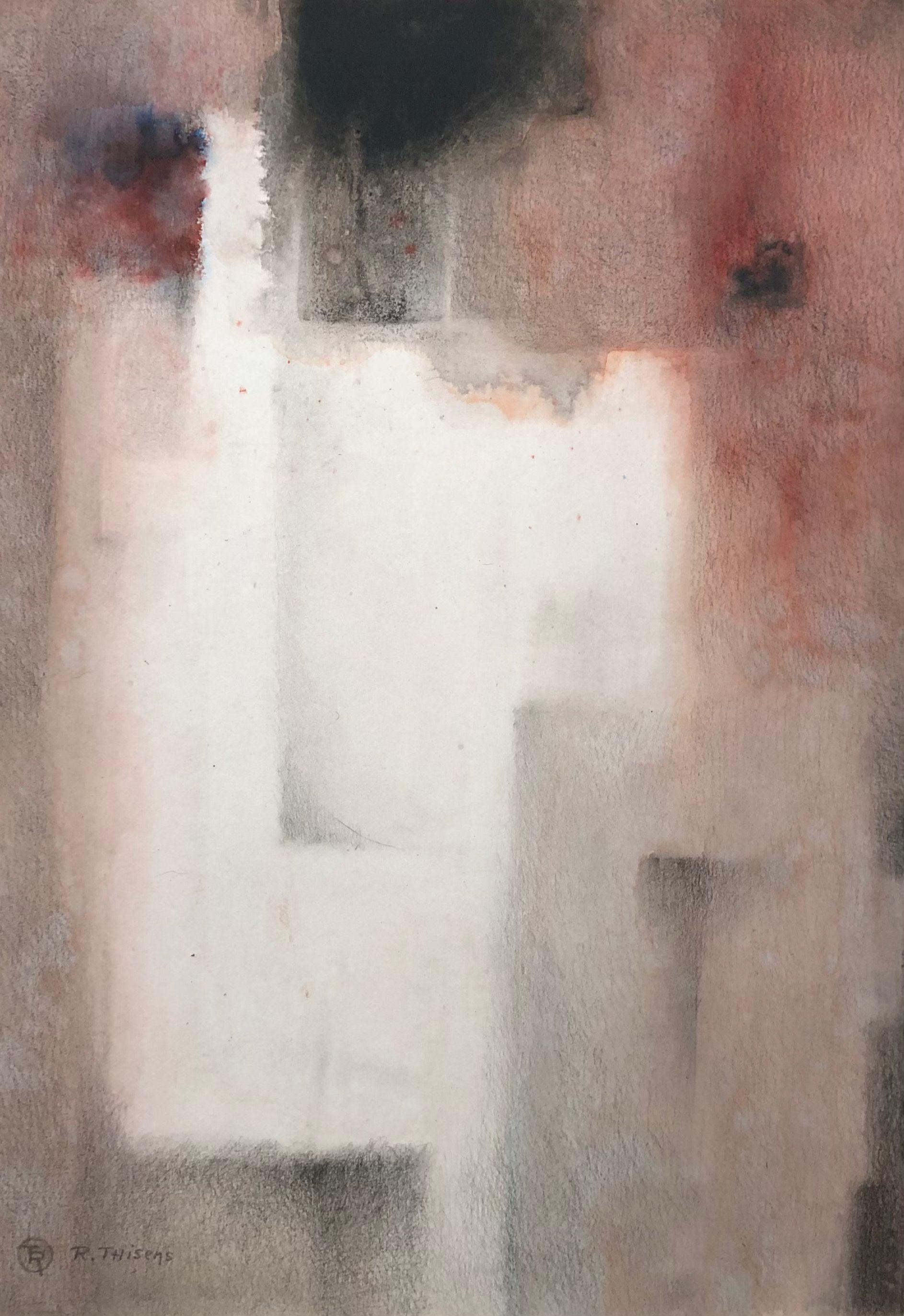 Composition, acrylique pastel gras sur papier sur panneau de Robert Thisens, 35 x 49 cm
