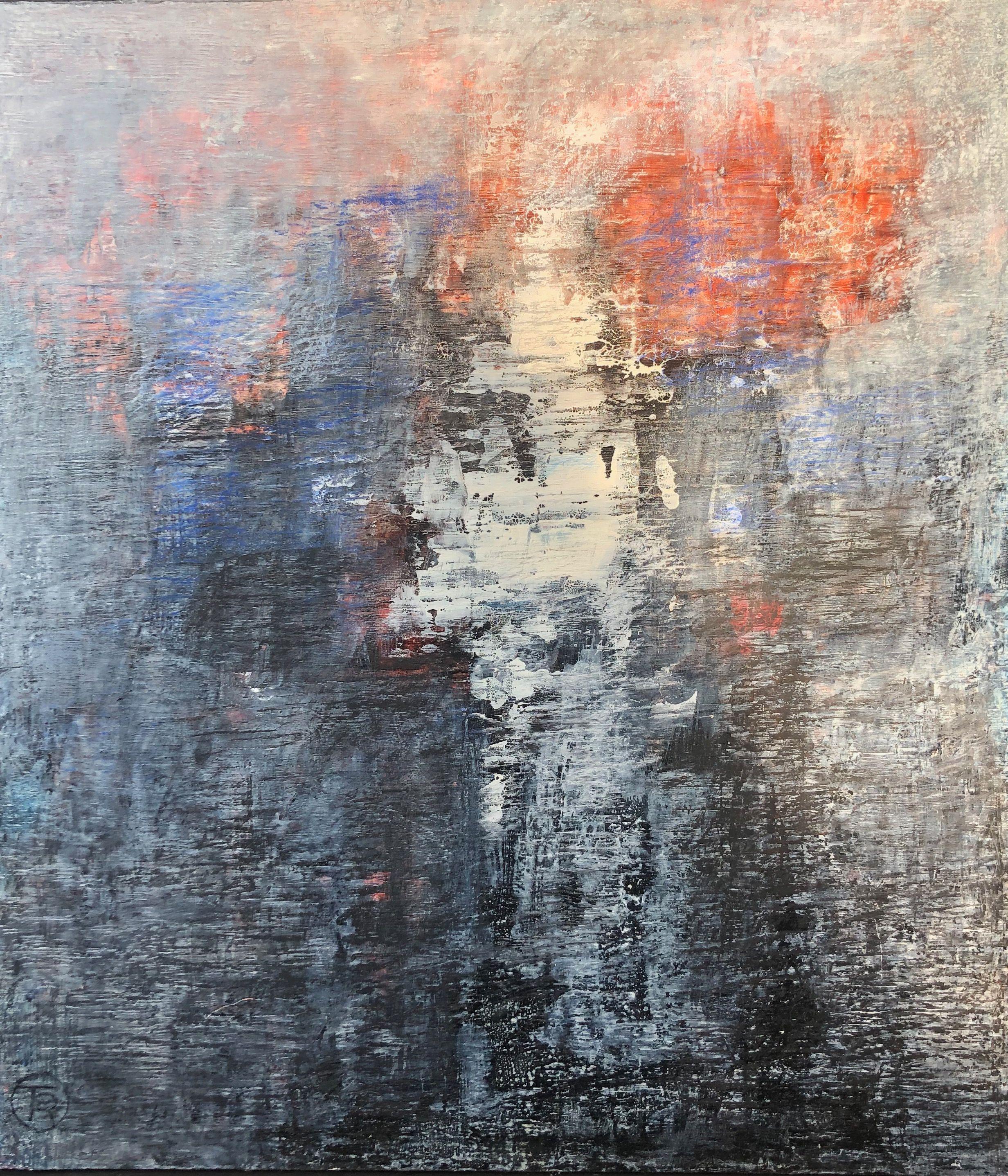 Composition, encre sur panneau de Robert Thisens, 55 x 65 cm — vue 2