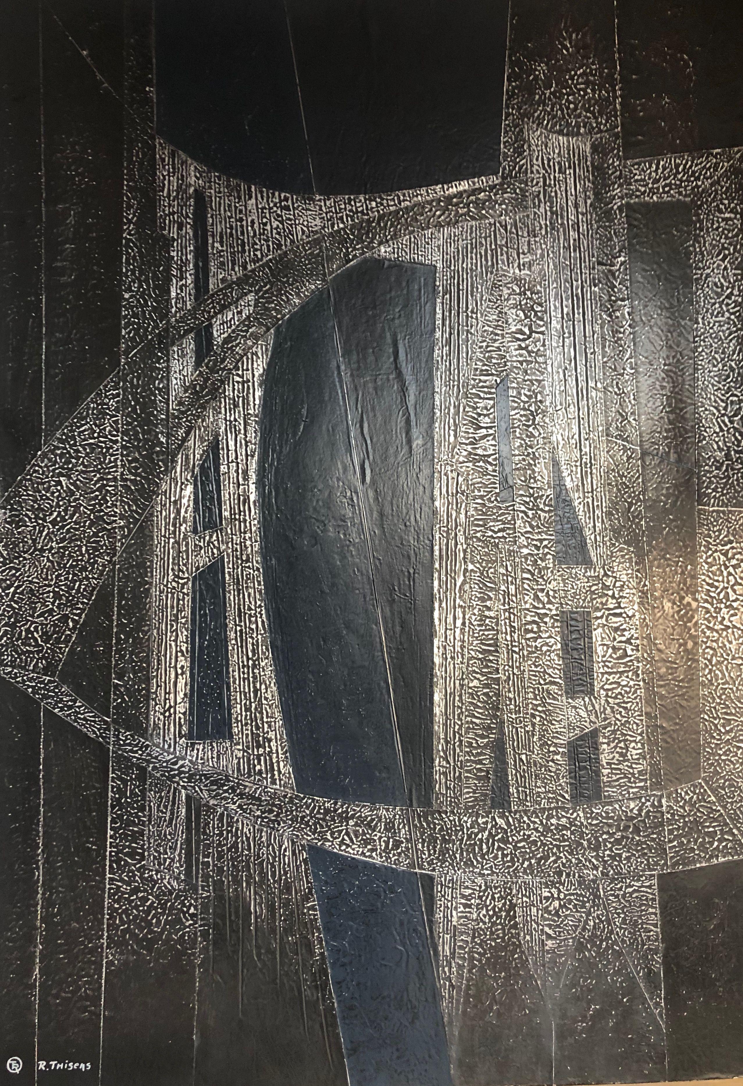 Elevation, papier alu sur carton de Robert Thisens, 70 x 100 cm — vue 2