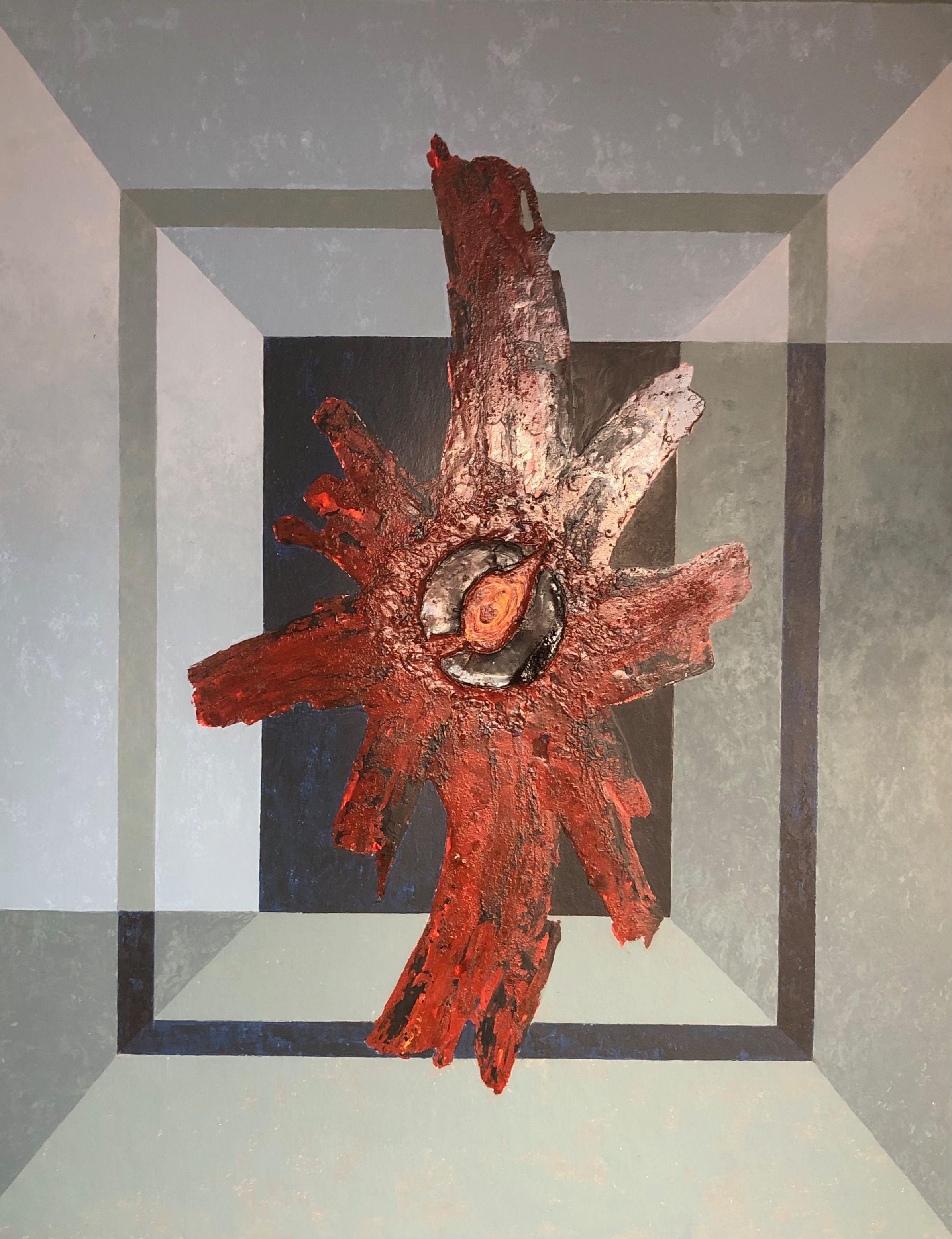 Introspection, emaux et acryl sur carton de Robert Thisens, 70 x 100 cm — vue 2