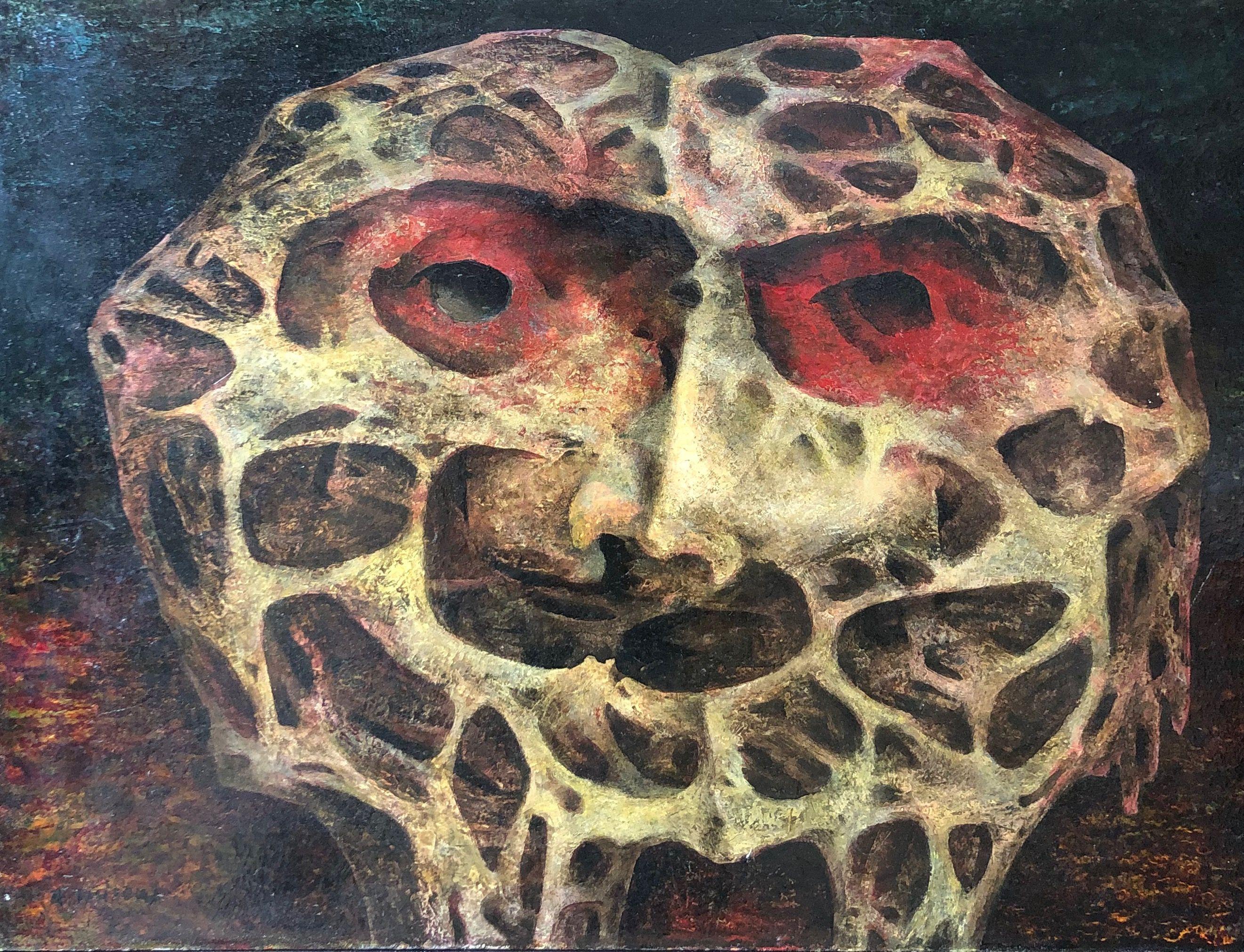 D’où vient il, huile sur panneau de Robert Thisens, 45 x 60 cm — vue 2