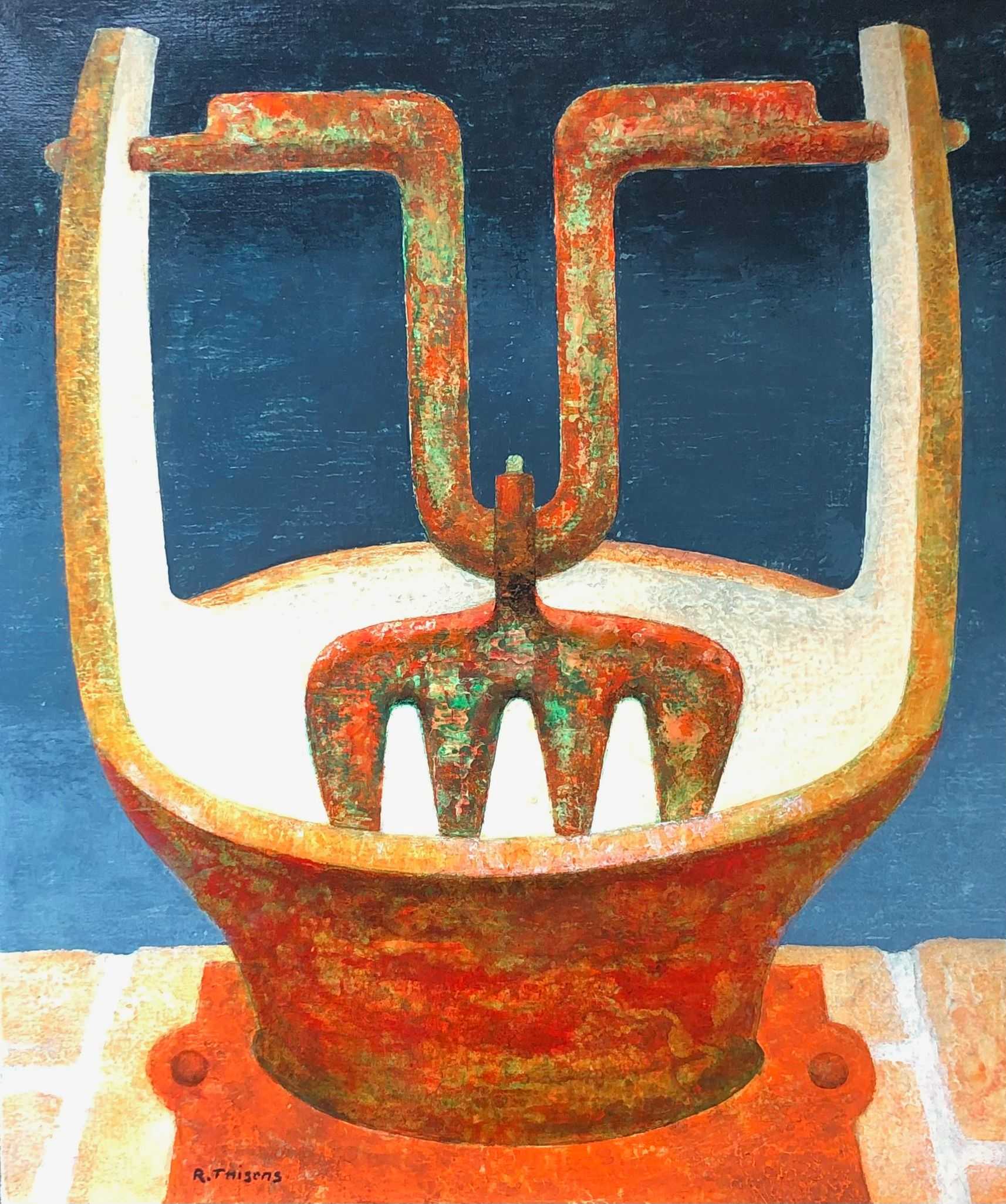 Machine inutile, acrylique sur toile de Robert Thisens, 50 x 60 cm