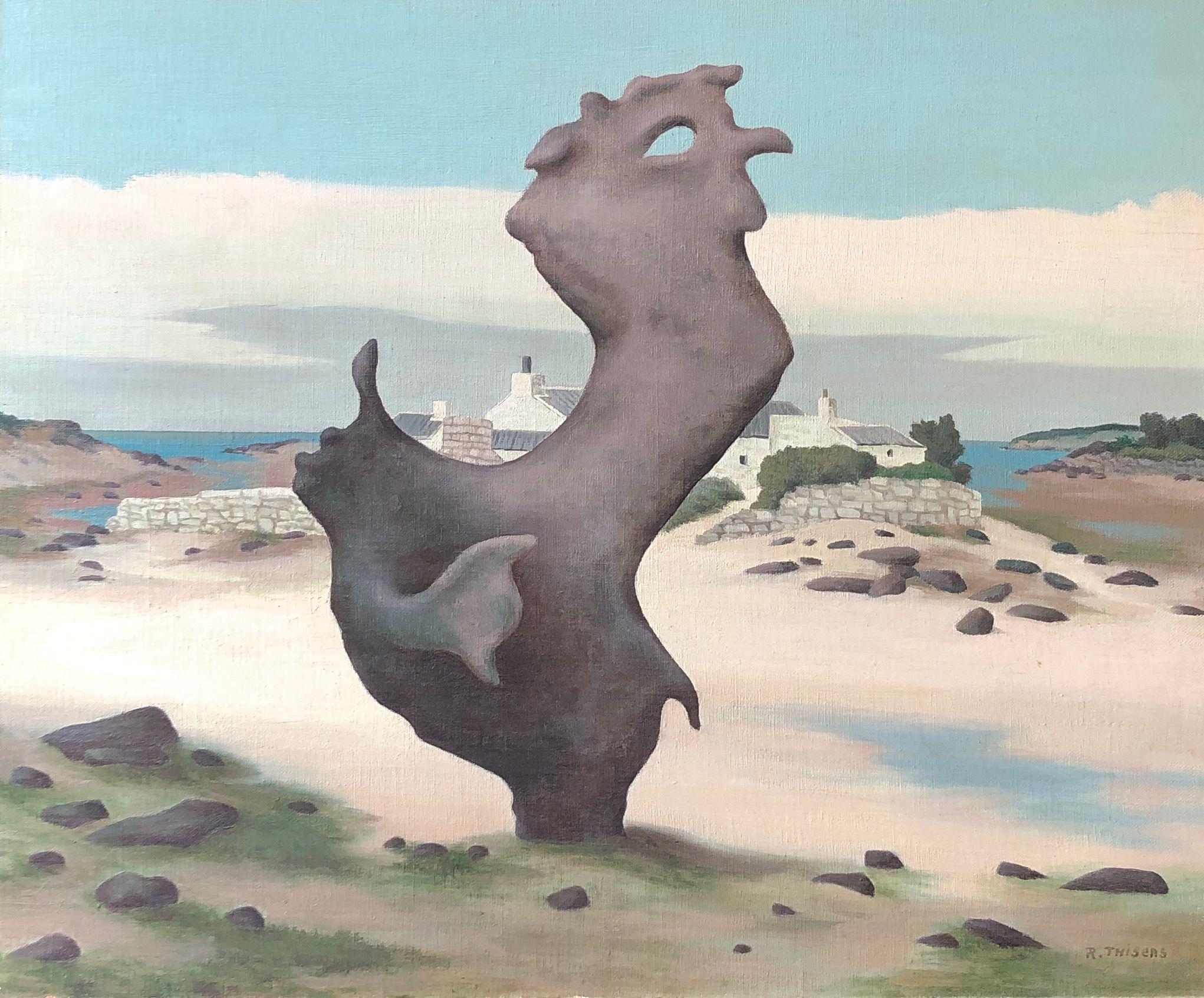 Coq breton, huile sur panneau entoile de Robert Thisens, 50 x 60 cm — vue 2