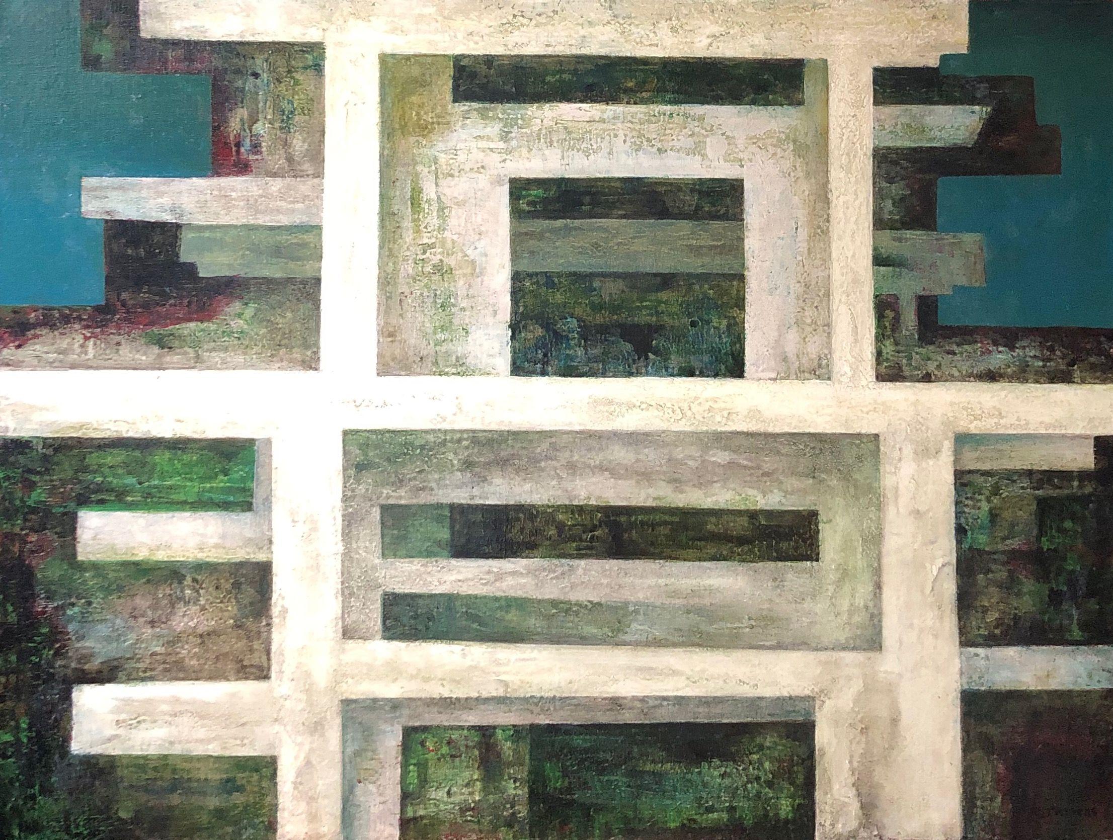 Labyrinthe, acrylique sur toile de Robert Thisens, 60 x 80 cm