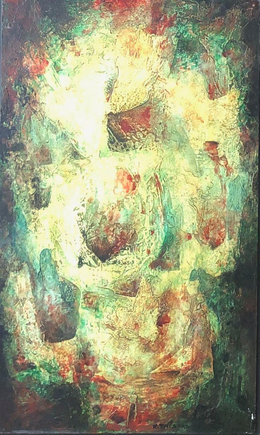 Eclosion florale, huile sur panneau de Robert Thisens, 30 x 50 cm