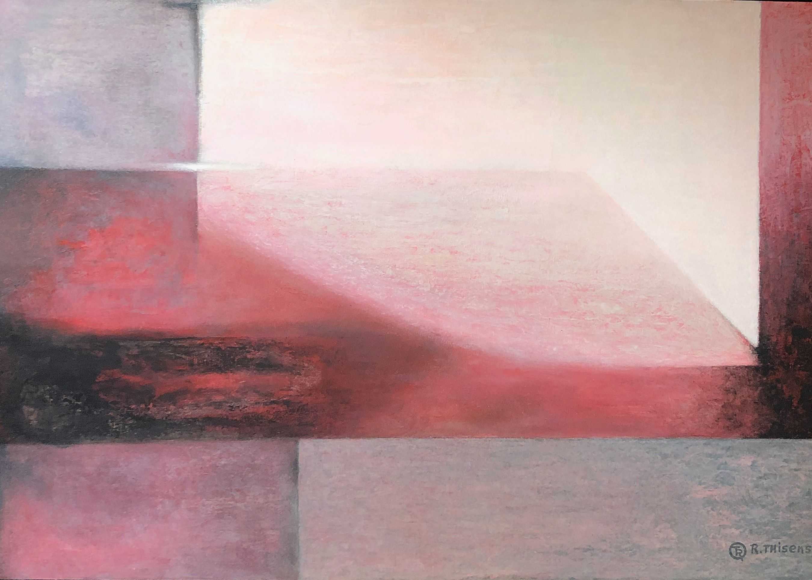 Embrasement, acrylique pastel gras sur carton de Robert Thisens, 70 x 100 cm