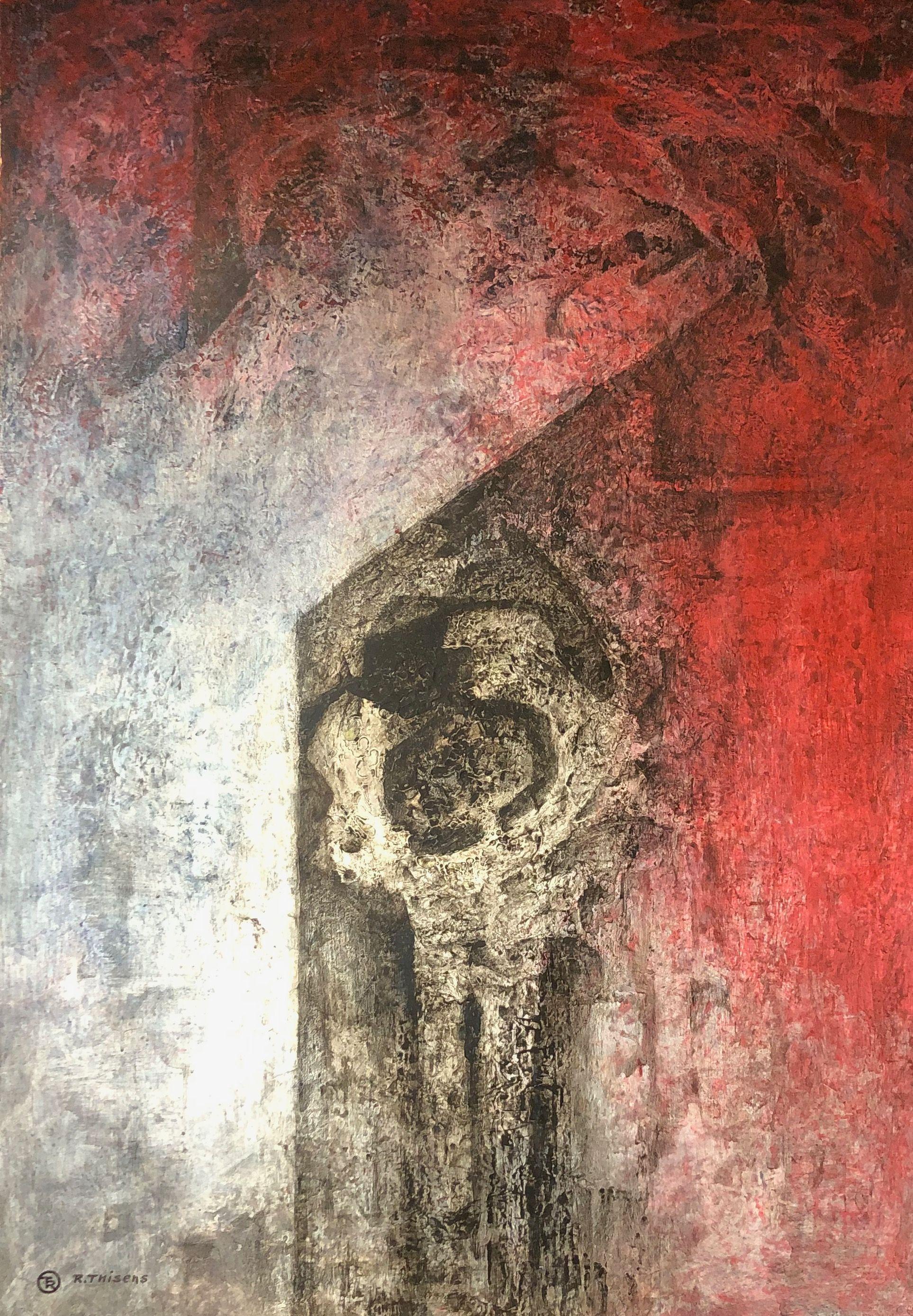 Icometrie, acrylique pastel gras sur carton de Robert Thisens, 70 x 100 cm — vue 2