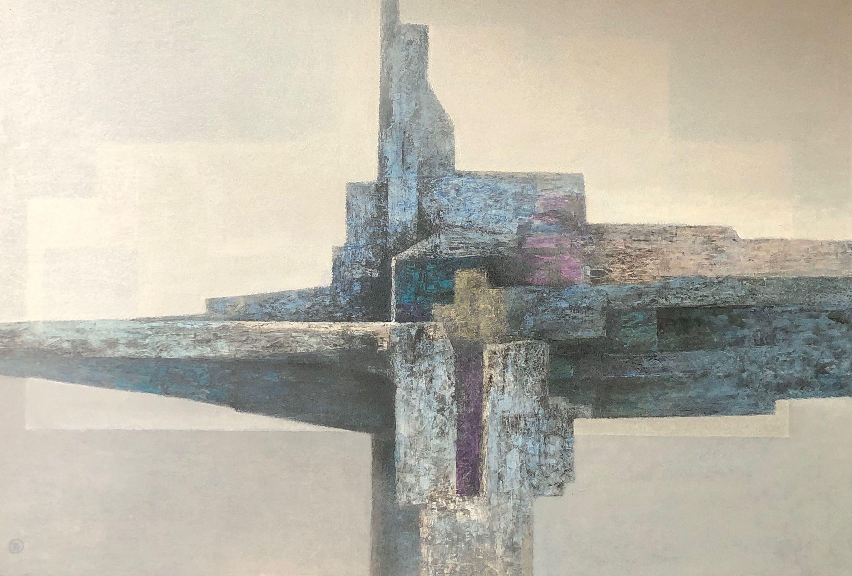 Structure, acrylique pastel gras sur carton de Robert Thisens, 70 x 100 cm