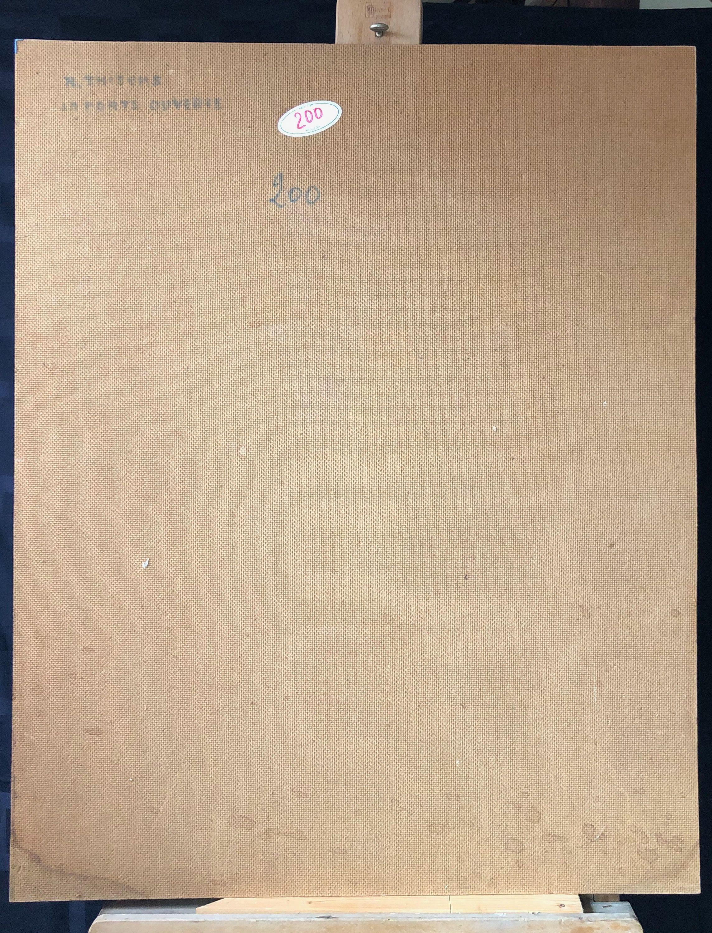 La porte ouverte, huile sur panneau de Robert Thisens, 65 x 80 cm — vue 2