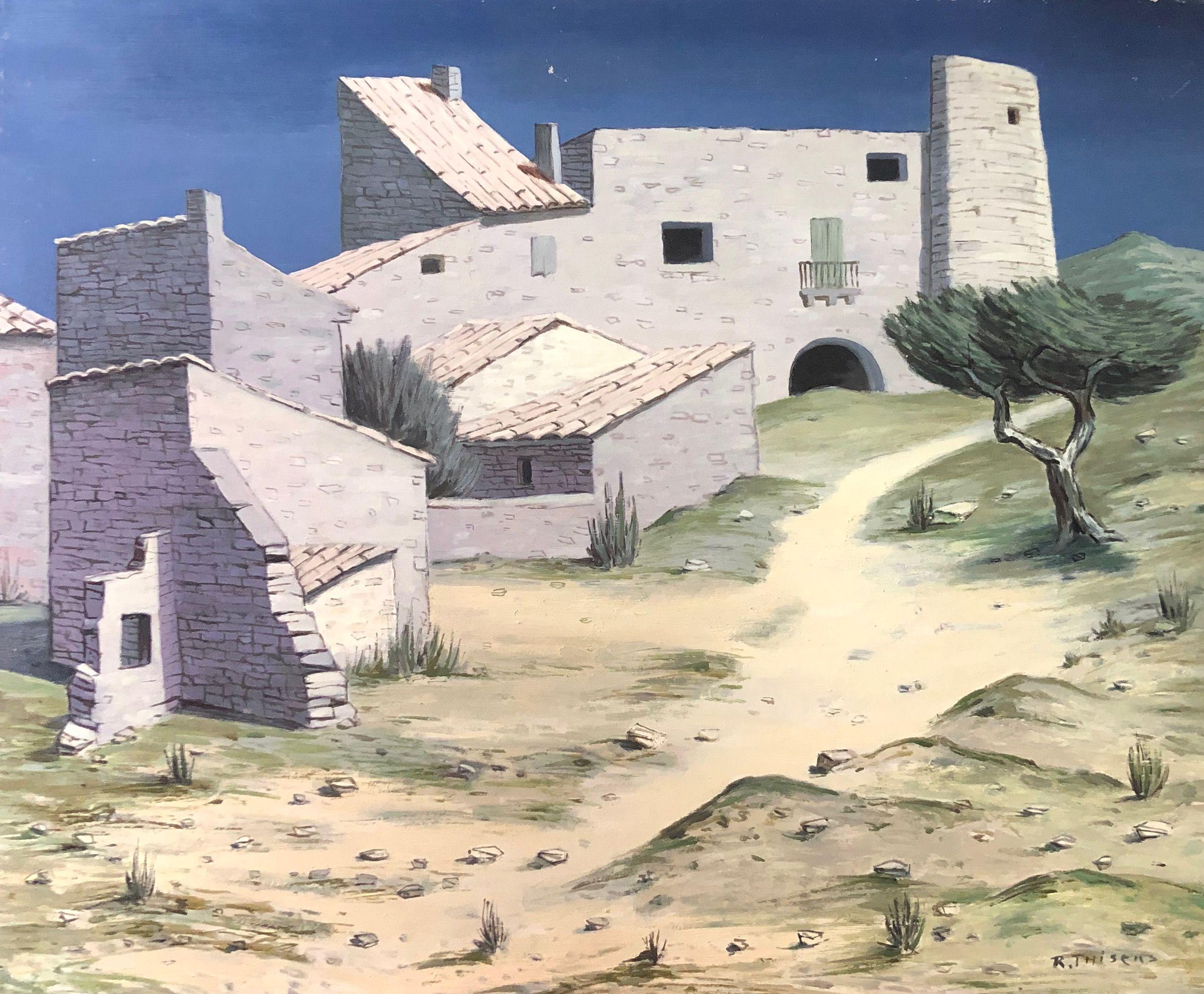 Eygalières, huile sur panneau de Robert Thisens, 60 x 70 cm