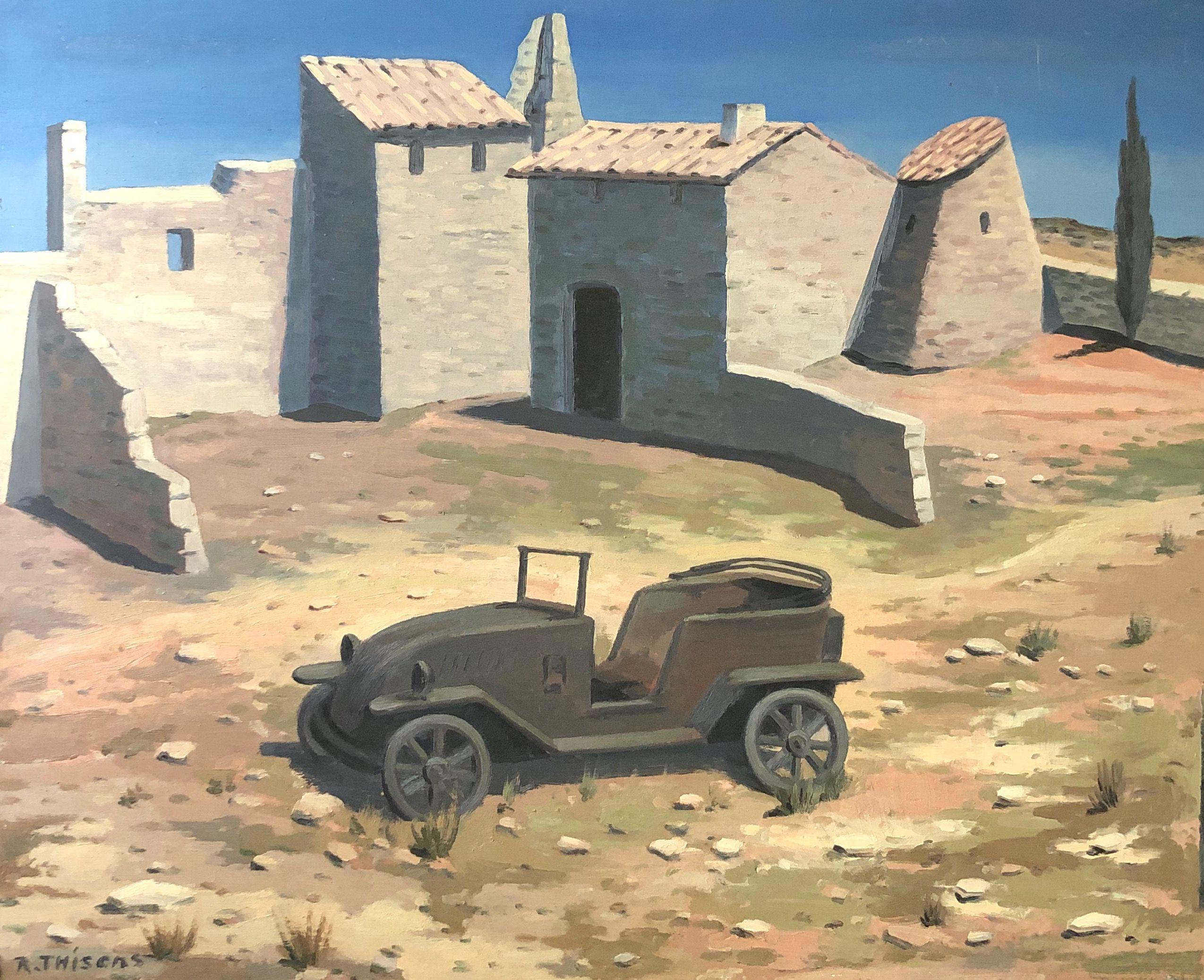 Abandon provençal, huile sur panneau de Robert Thisens, 60 x 70 cm
